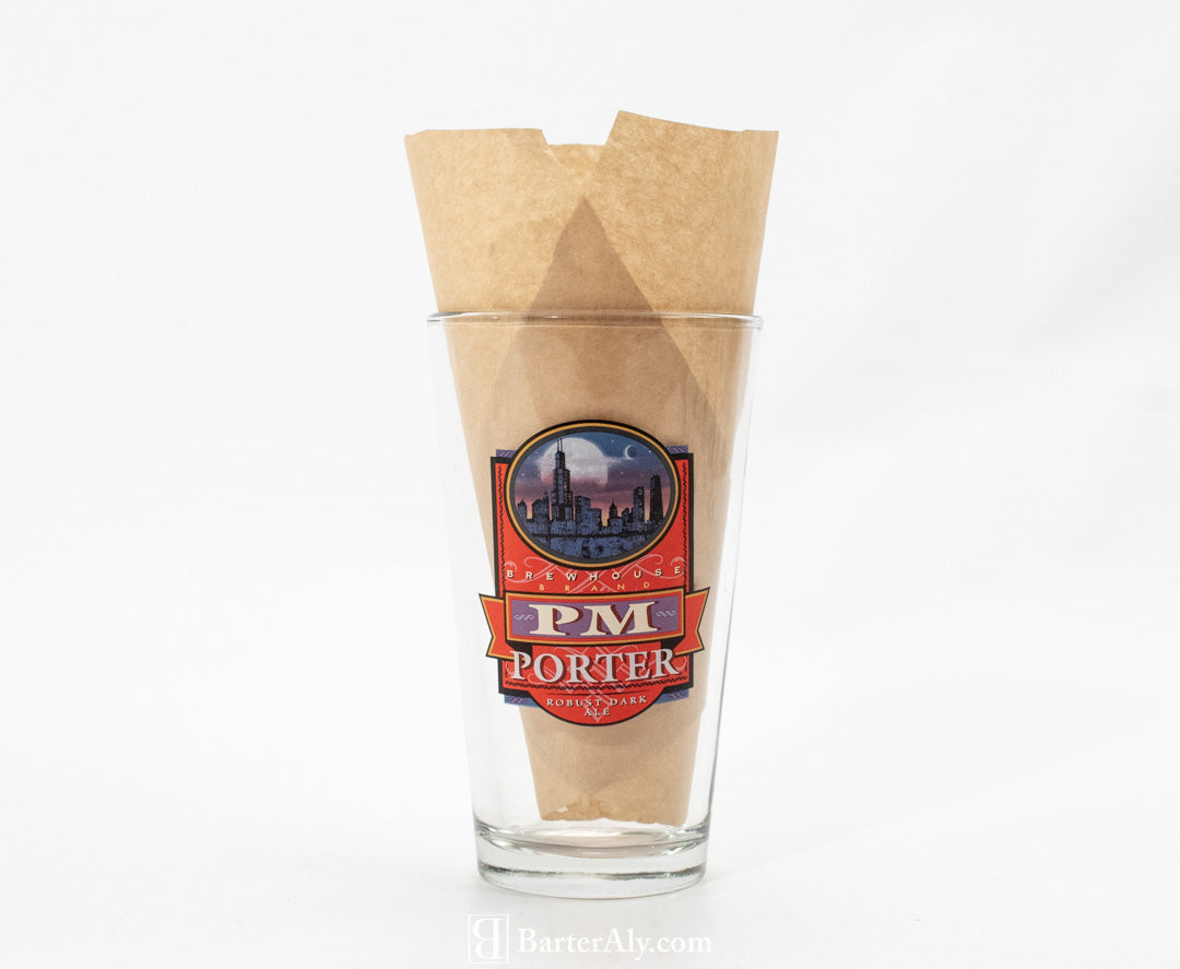 PM Porter Robust Dark Ale Brewhouse Brand PM Pint Glass Used