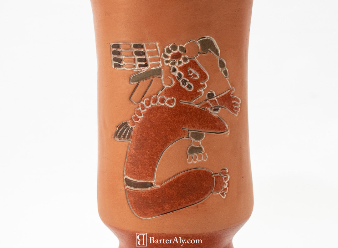 VINTAGE MEXICAN POTTERY Aztec Terracotta Vase Home Decor Pottery Mexican Folk Art