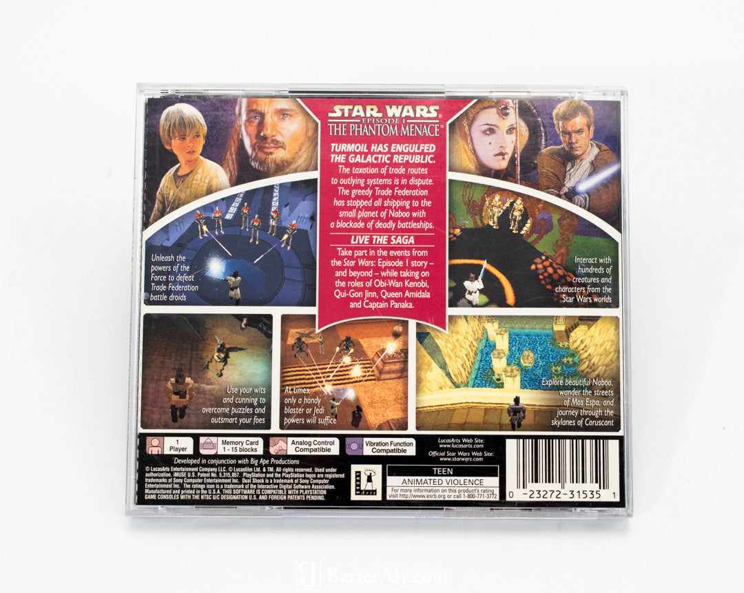 Star Wars Episode 1 The Phantom Menace Sony Playstation 1 Video Game USED