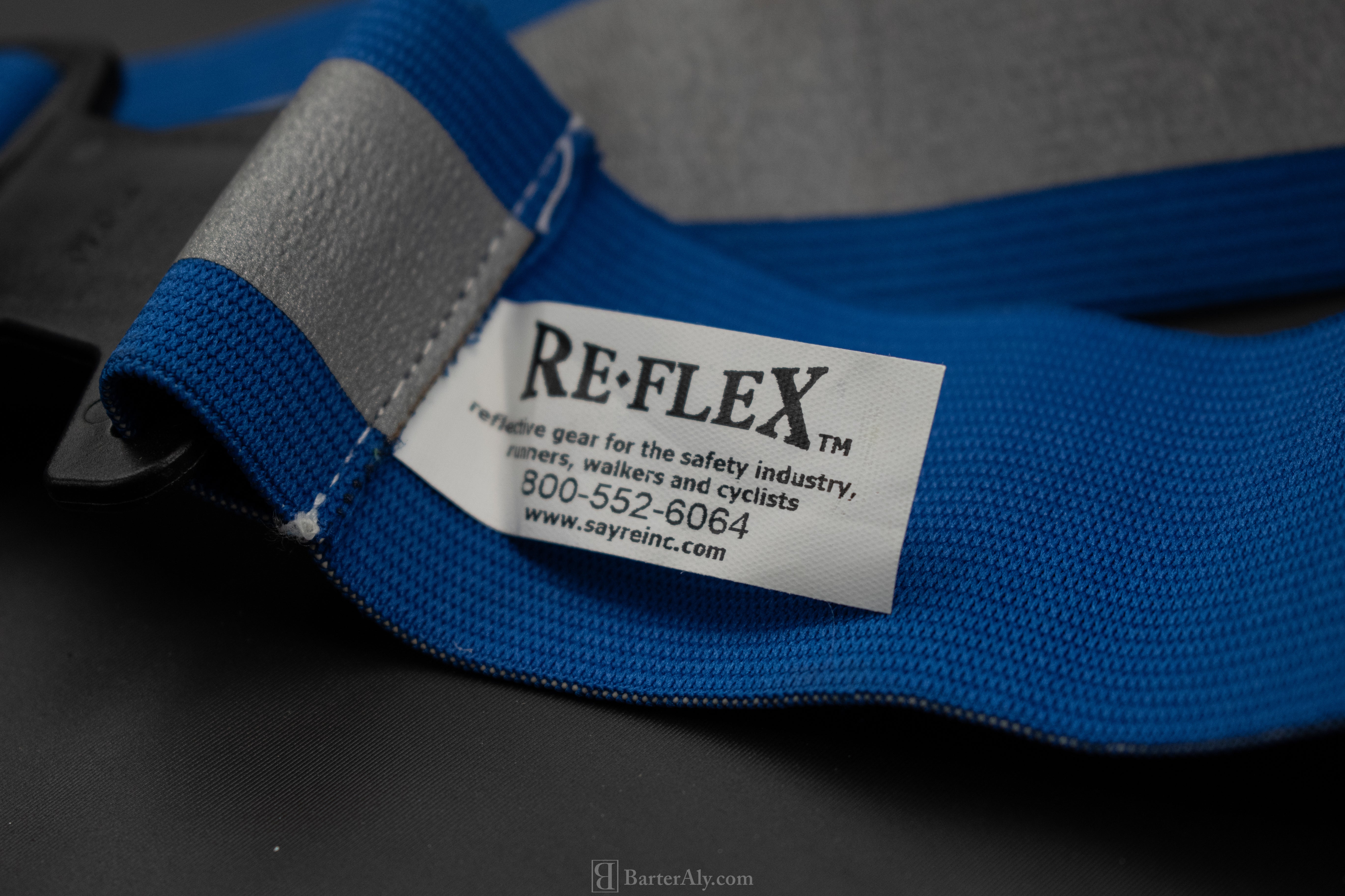 Re Flex Blue Safety Belt Blue Reflective Workout PT Stretch Fit Used Belt