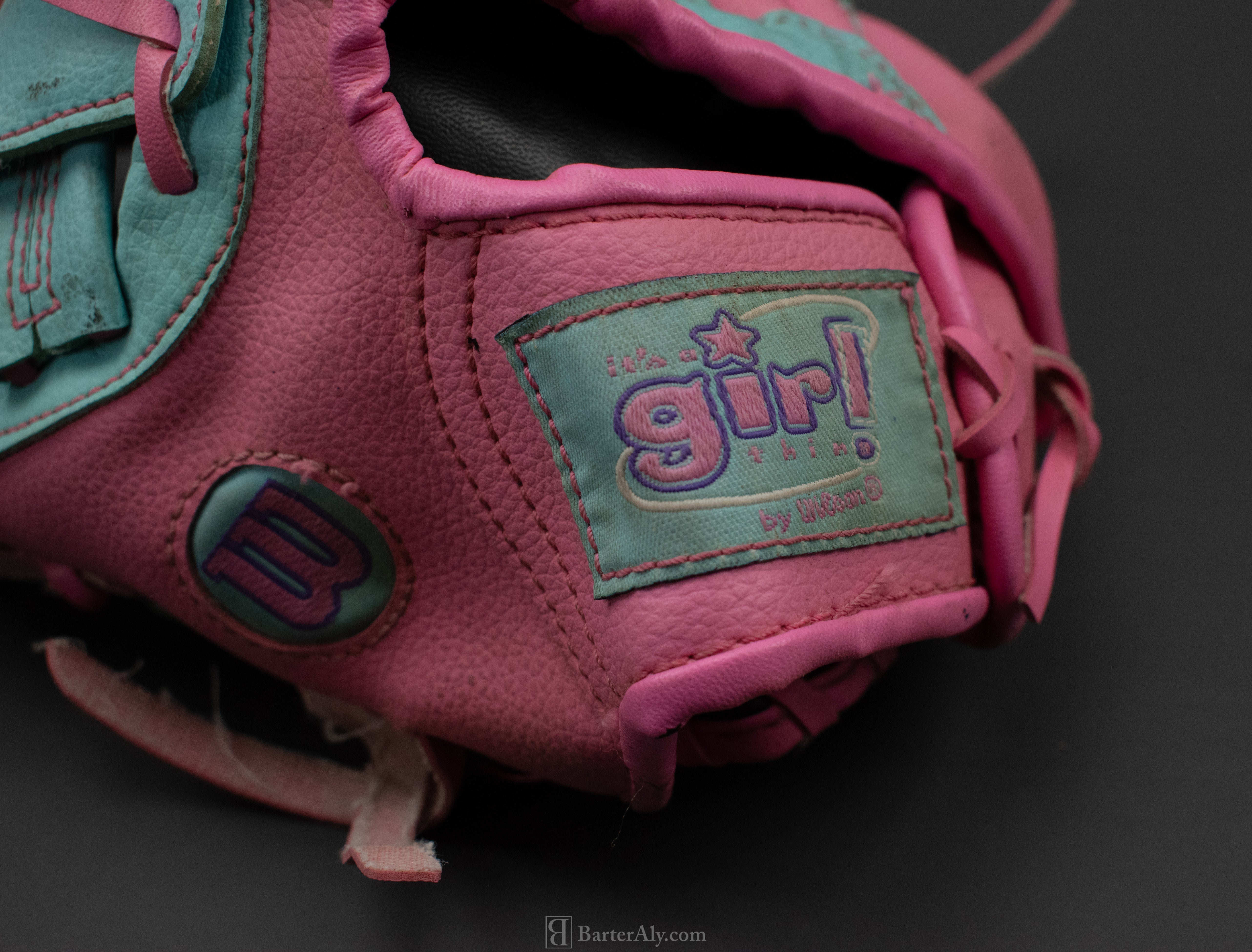 Wilson T-Ball Glove Kids Baseball Pink Blue Girls Baseball Glove 10in Left Hand