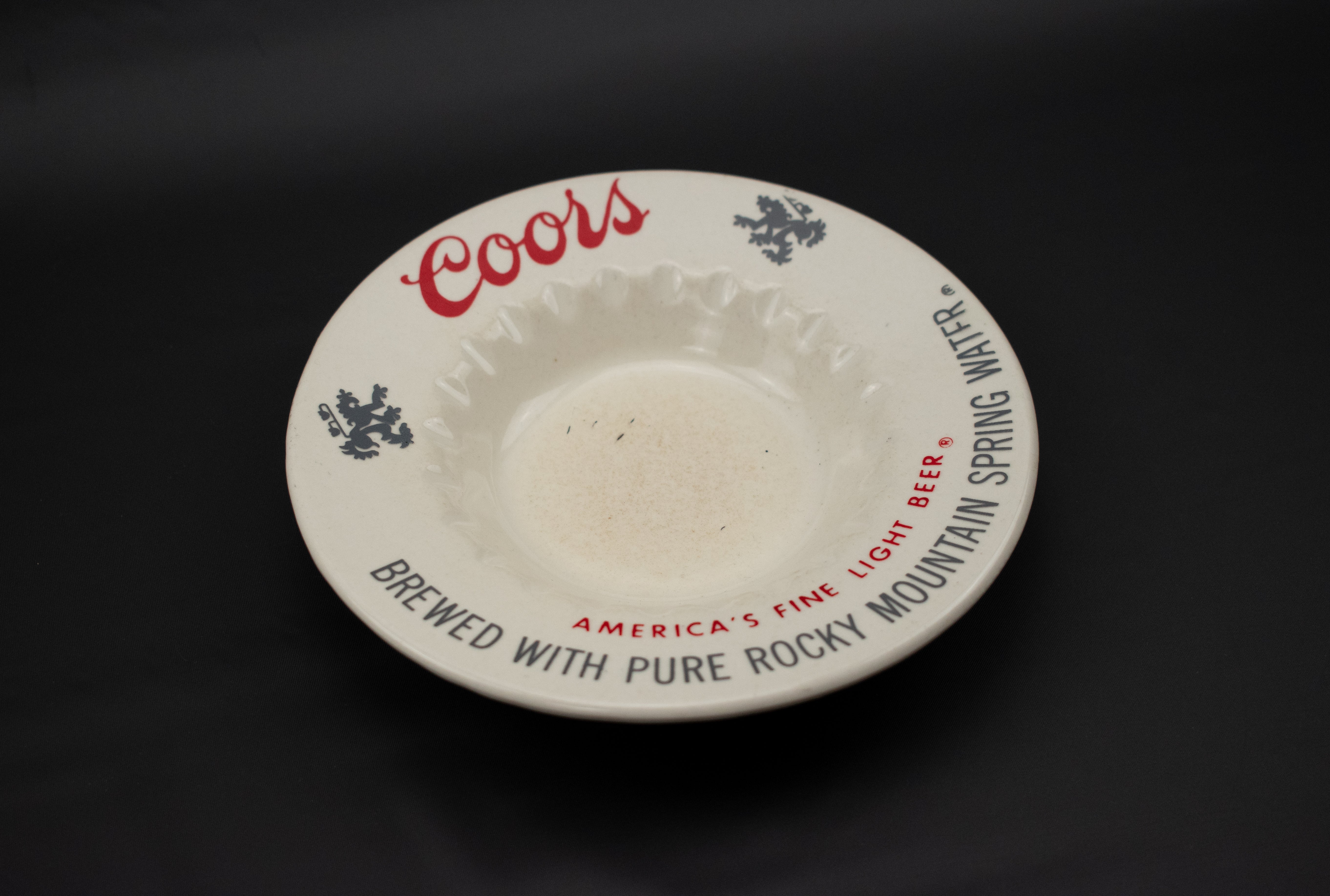 Coors Beer Ash Tray Vintage Used Ash tray Brewed Beer 6 inch