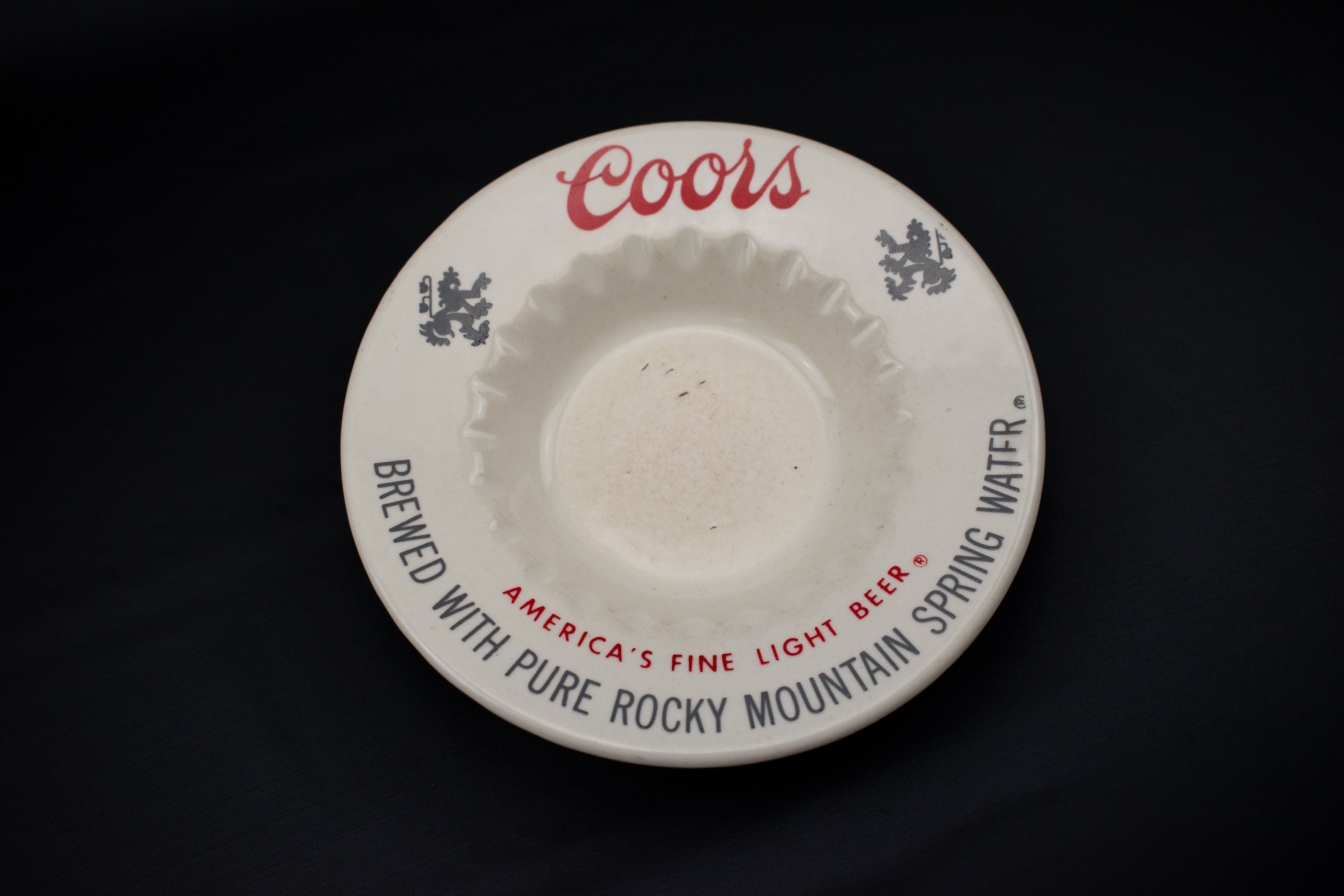 Coors Beer Ash Tray Vintage Used Ash tray Brewed Beer 6 inch