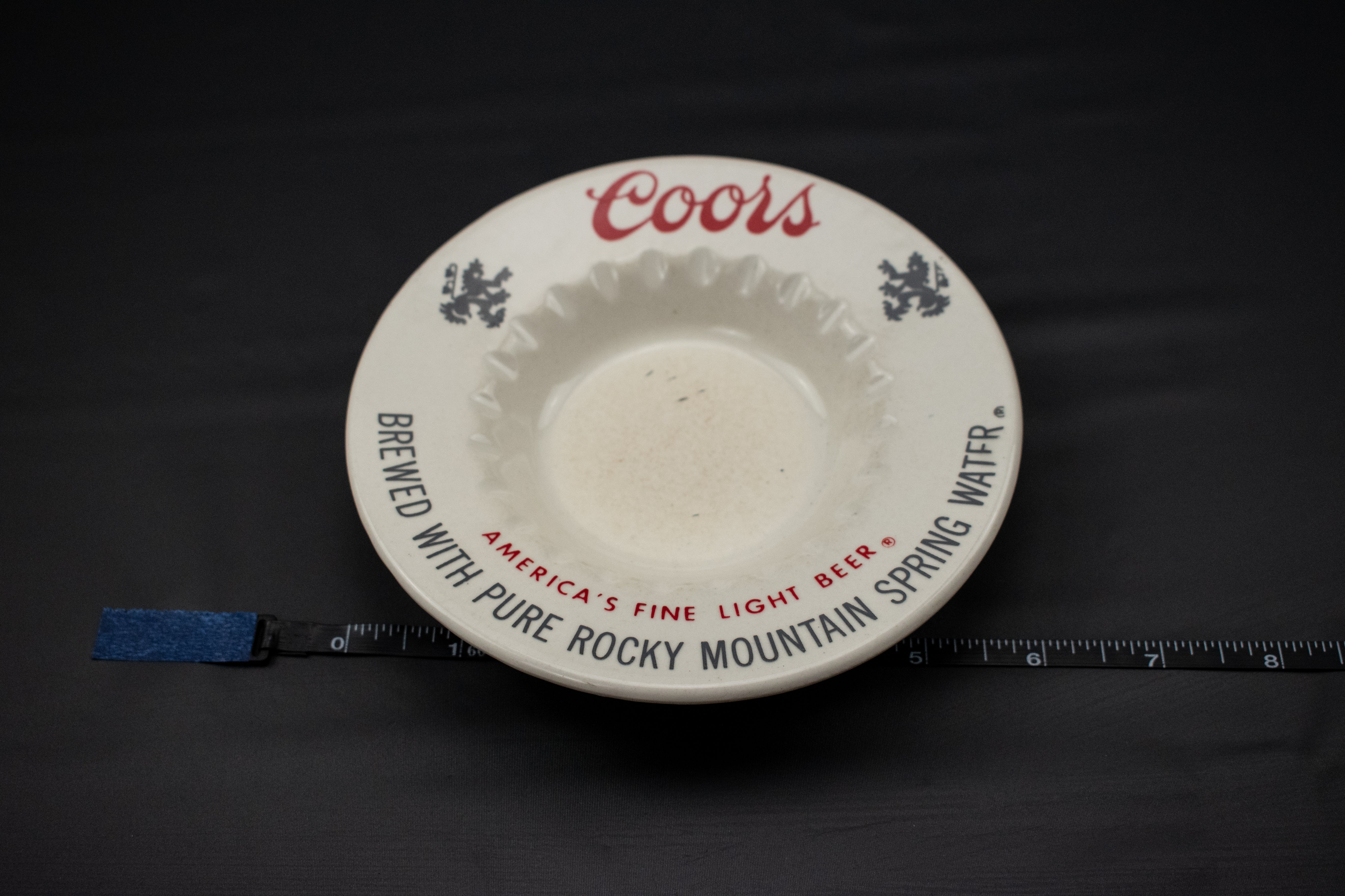 Coors Beer Ash Tray Vintage Used Ash tray Brewed Beer 6 inch