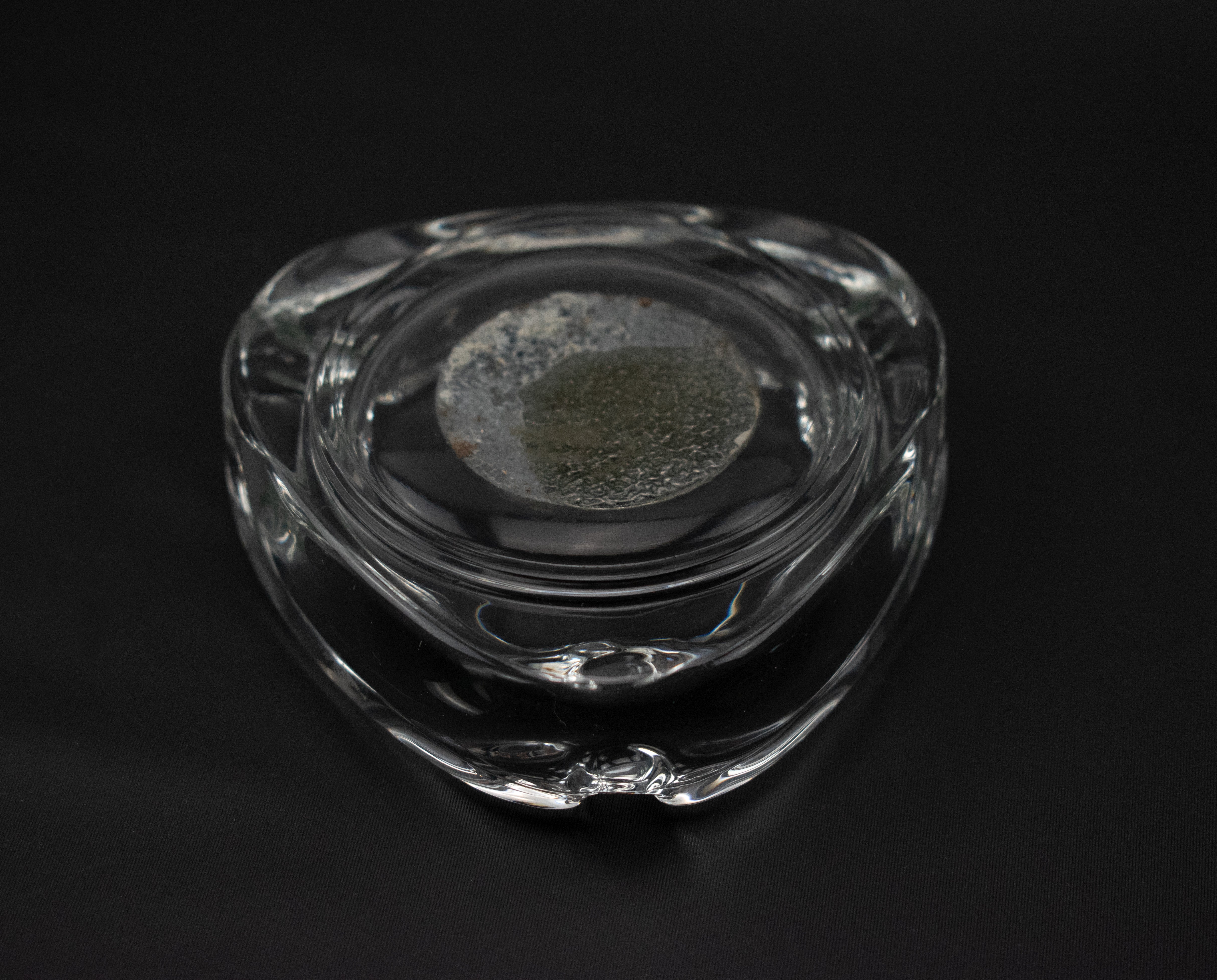 Ashtray Clear Glass Ash Bowl Used Vintage Square 4in Guadalajara Mexico