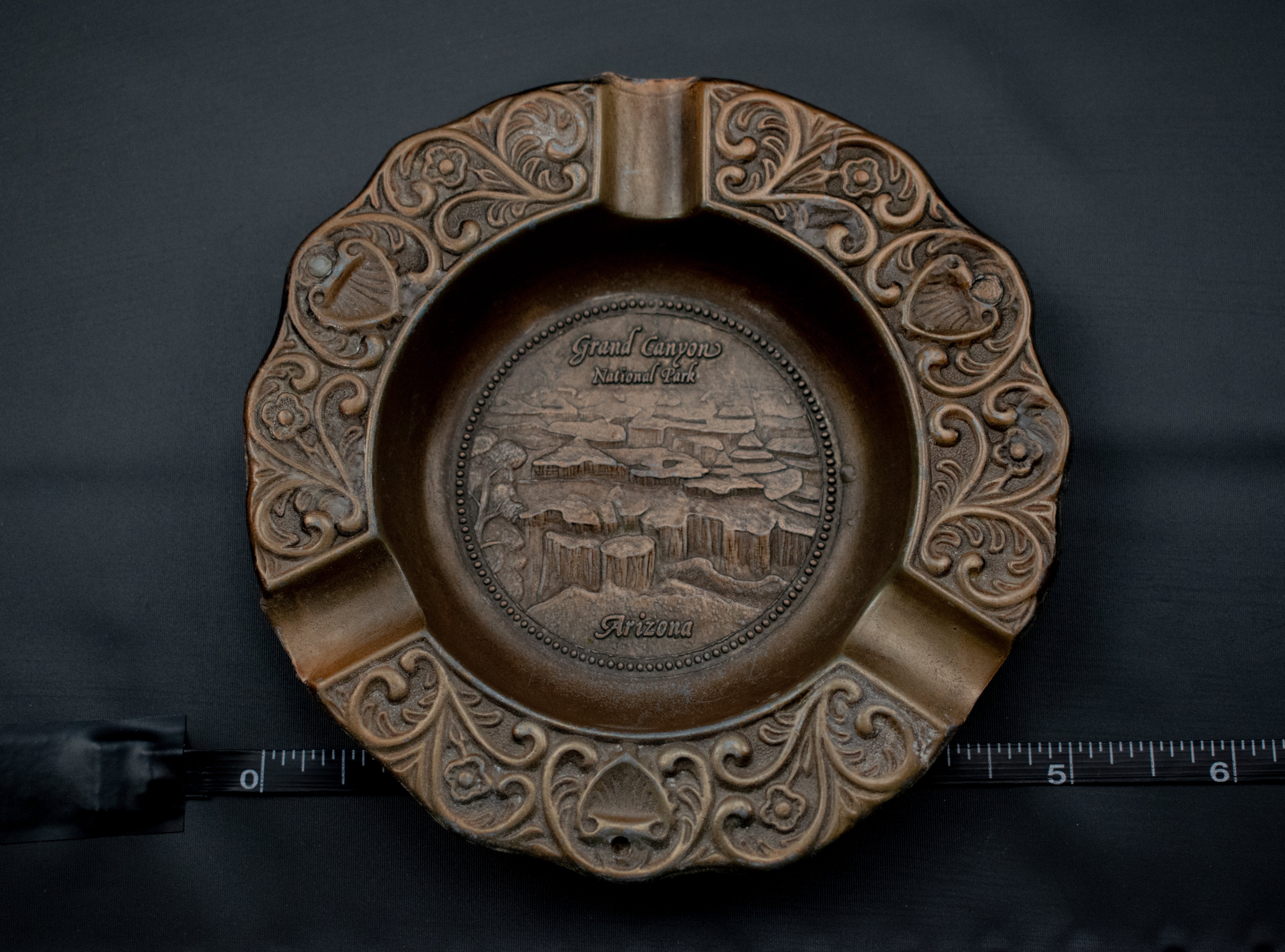 Grand Canyon Arizona Ashtray Vintage Brown Made in America Used