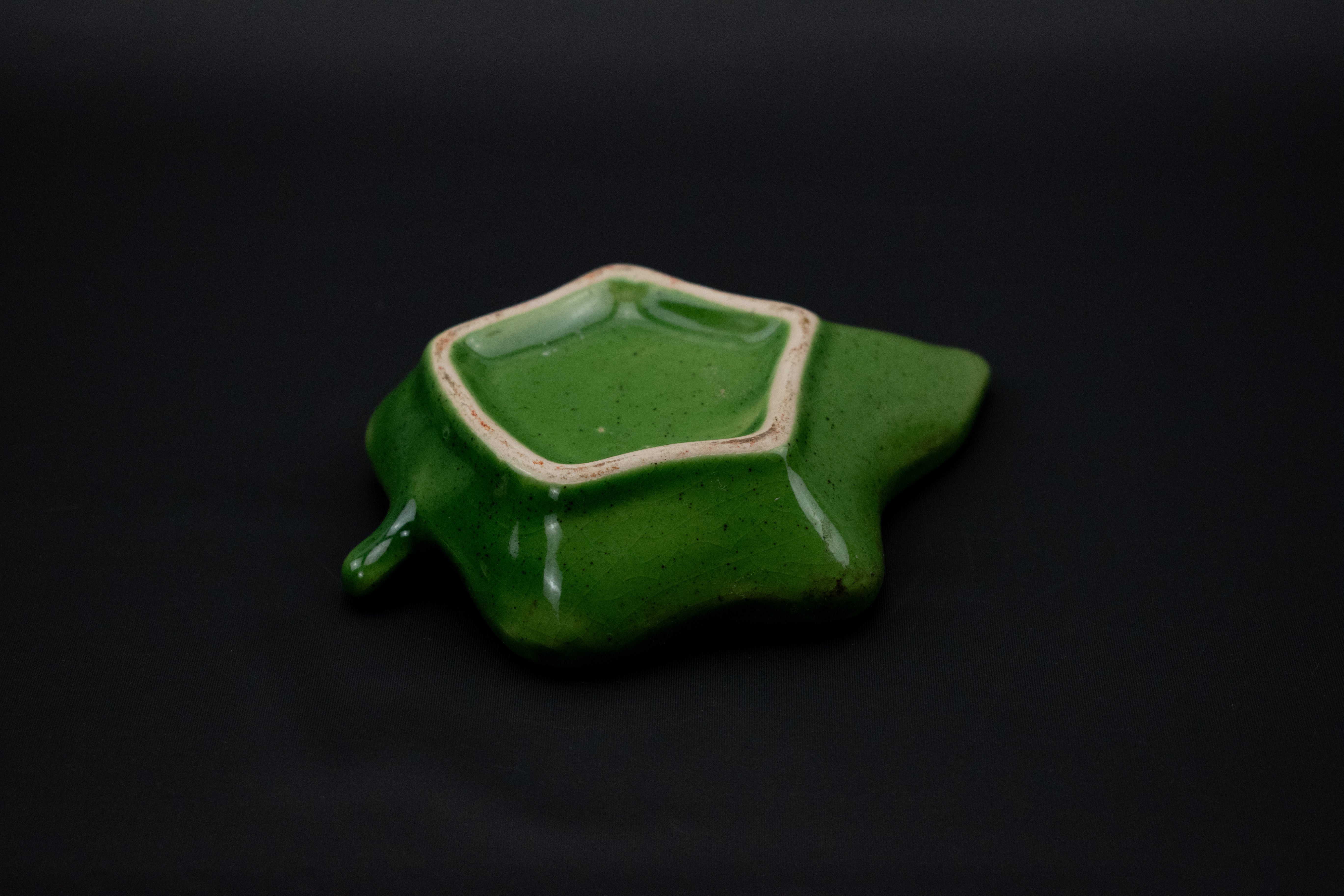 Vintage Leaf Ashtray Small 3 inch Used Green