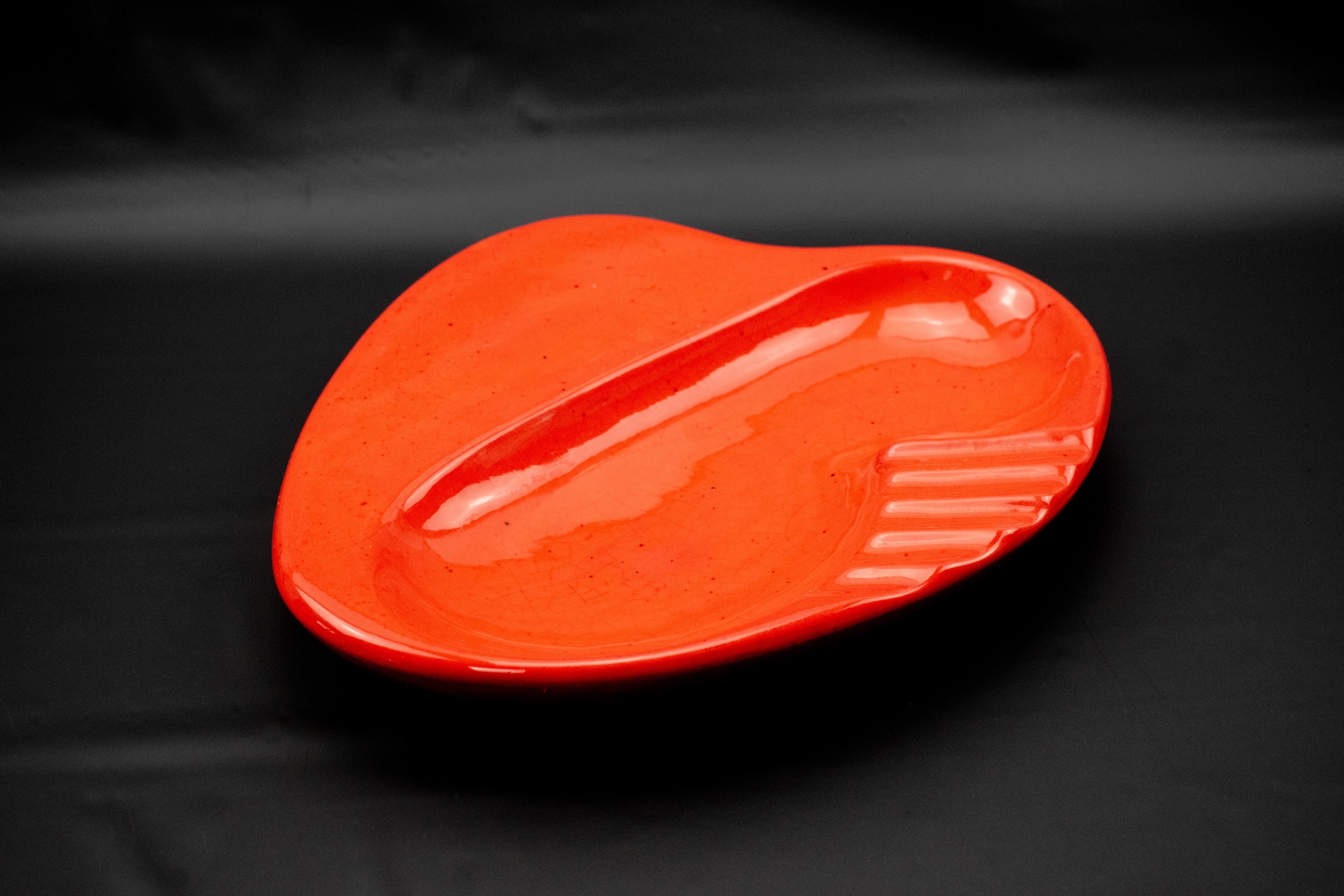 Orange Ashtray Used Orange Clay Ash Bowl 9 x 11