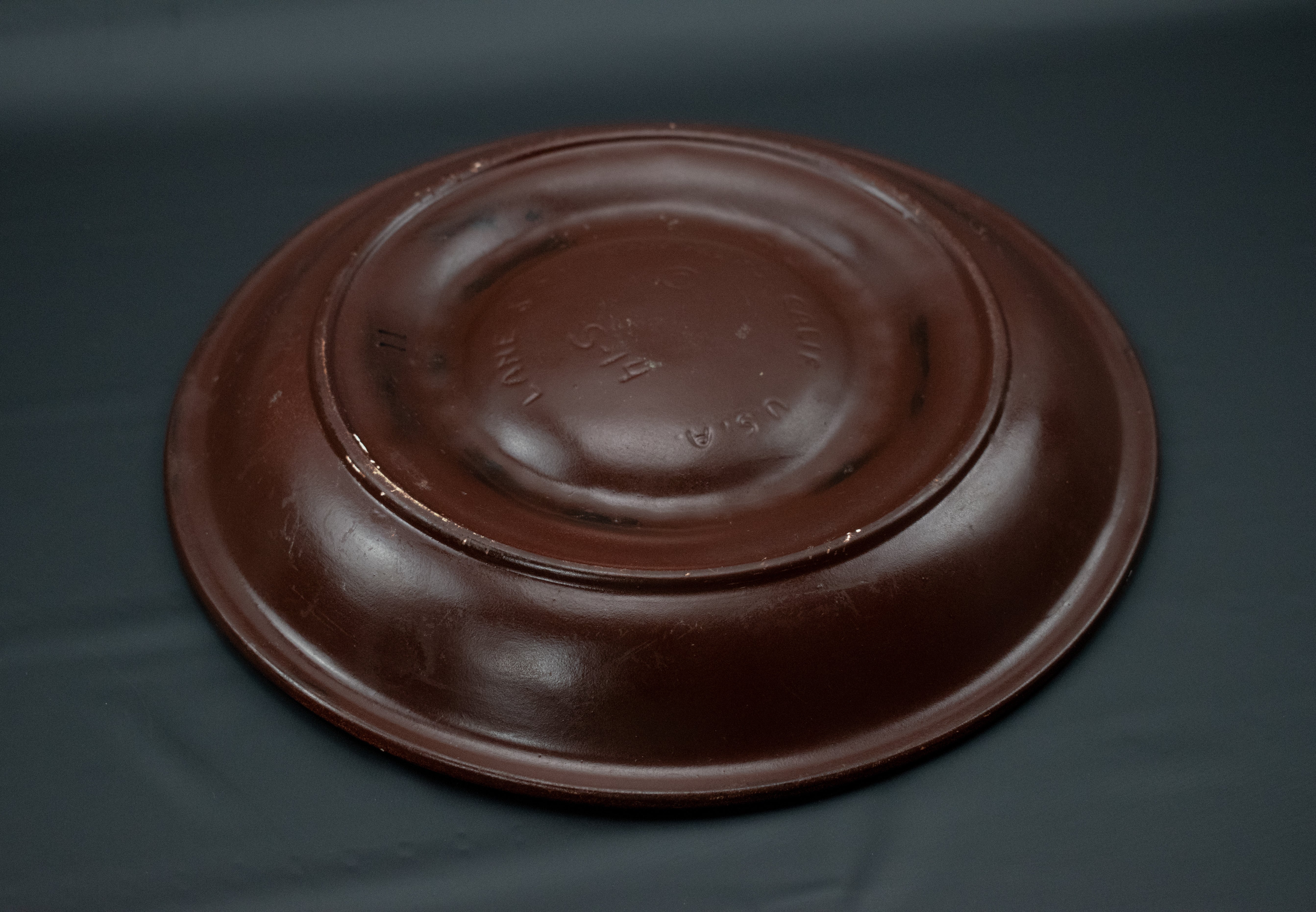 Ashtray Circle Plate Table Large Party Ash Bowl Brown Used 11inch