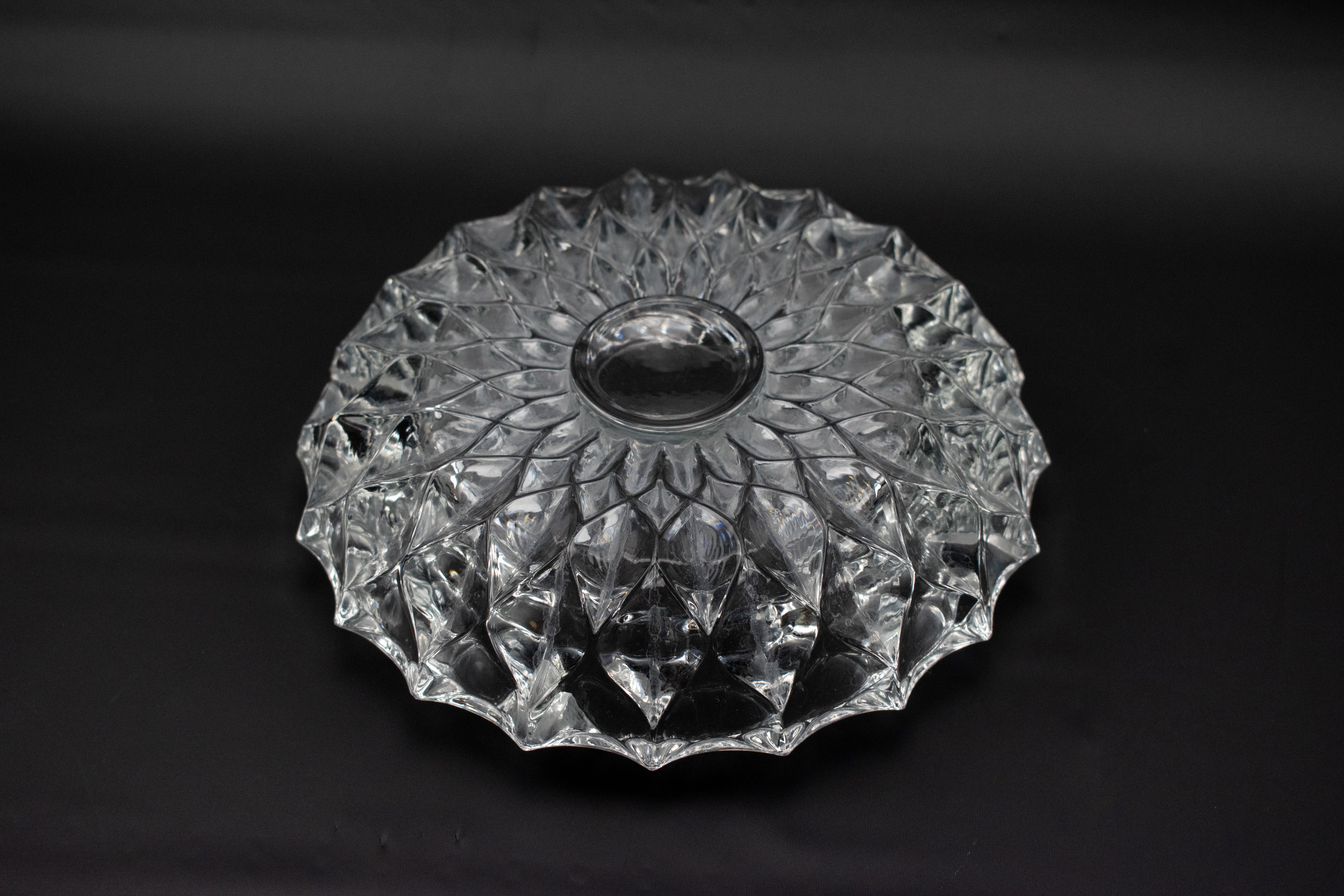 Vintage Glass Ashtray 4 inch Clear Used Crystal Decretive Ash Bowl Small