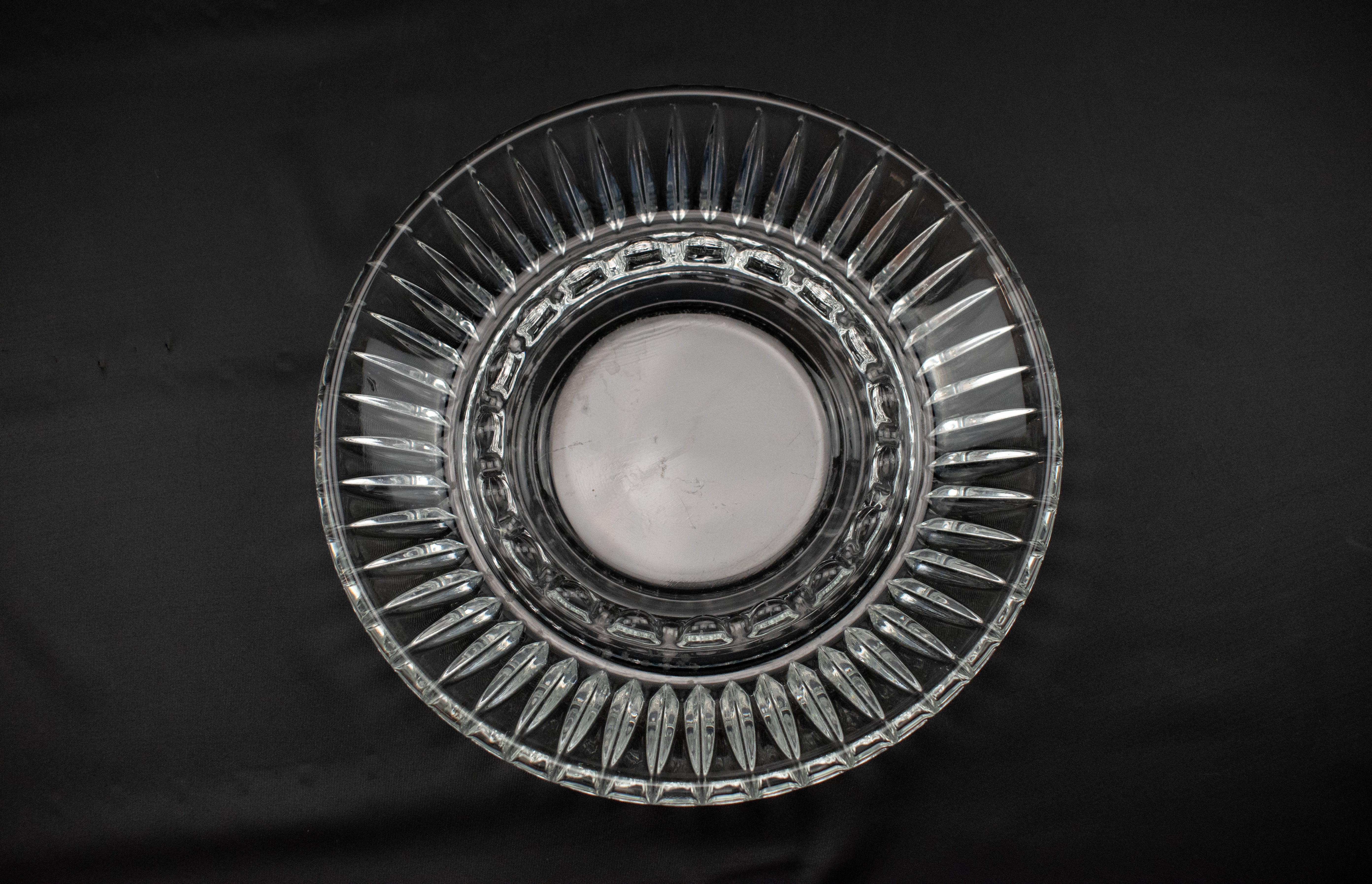 Vintage Ashtray Clear Glass Used Ashtray Basic Glass 6 inch Circle