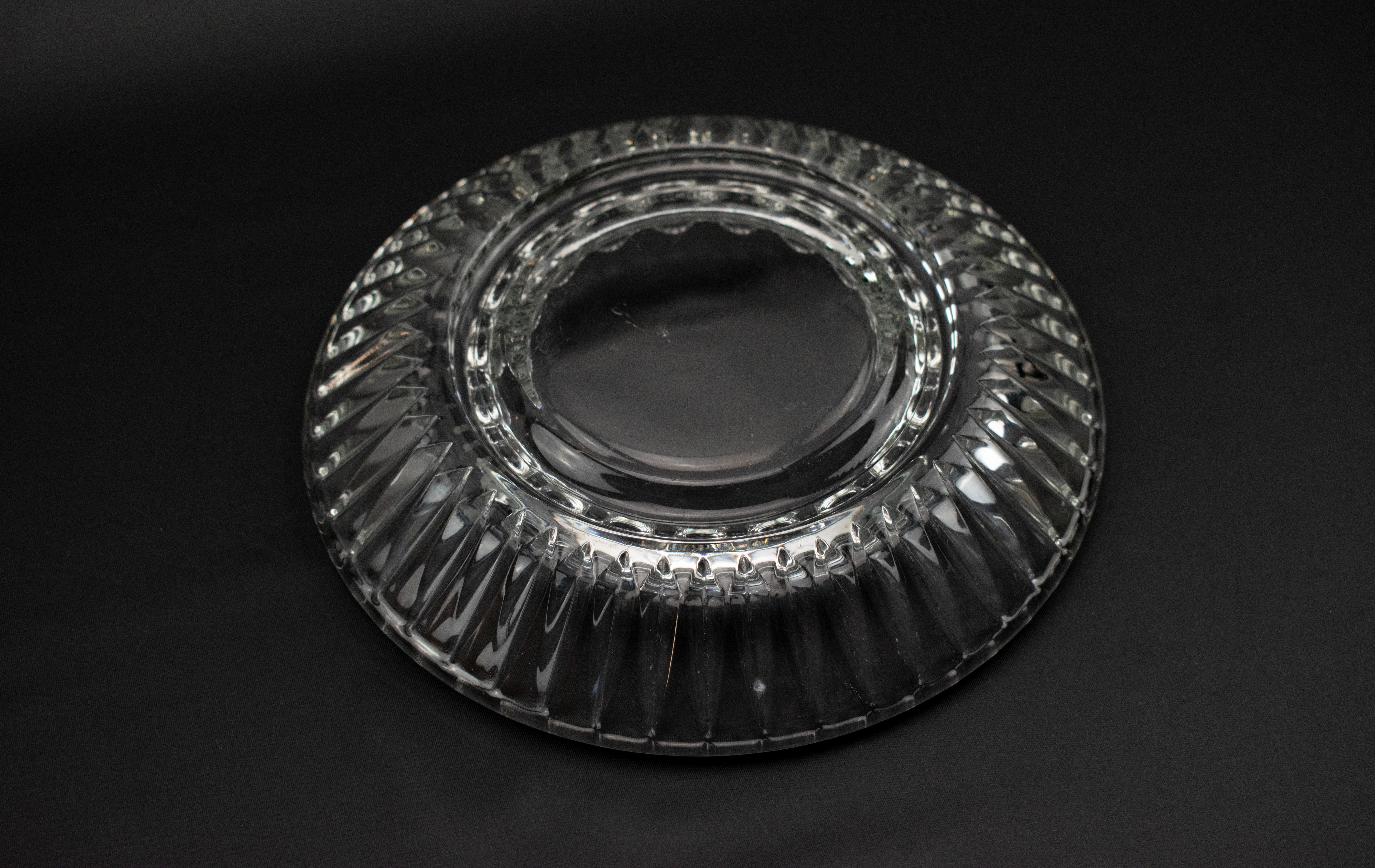 Vintage Ashtray Clear Glass Used Ashtray Basic Glass 6 inch Circle