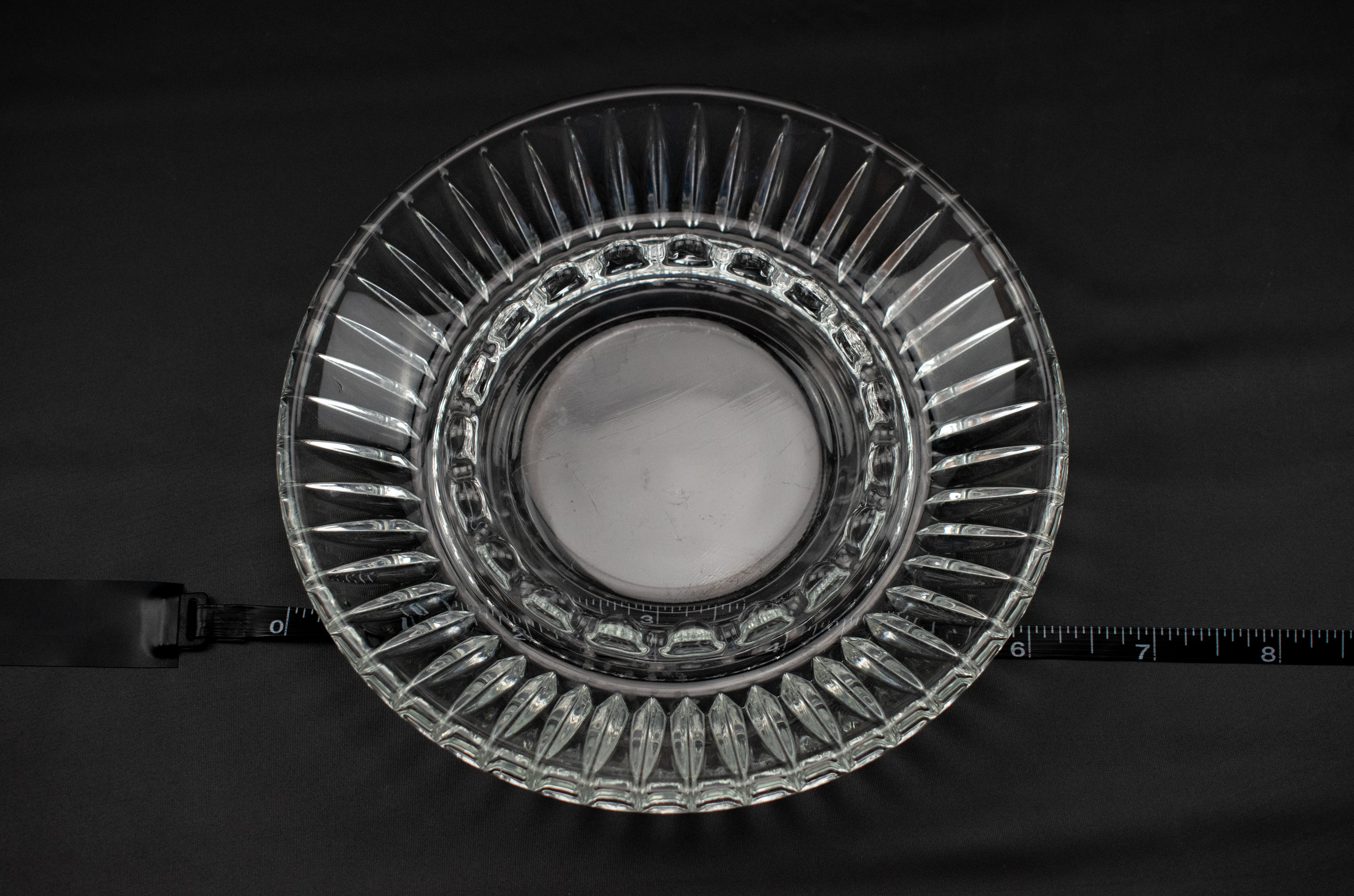 Vintage Ashtray Clear Glass Used Ashtray Basic Glass 6 inch Circle