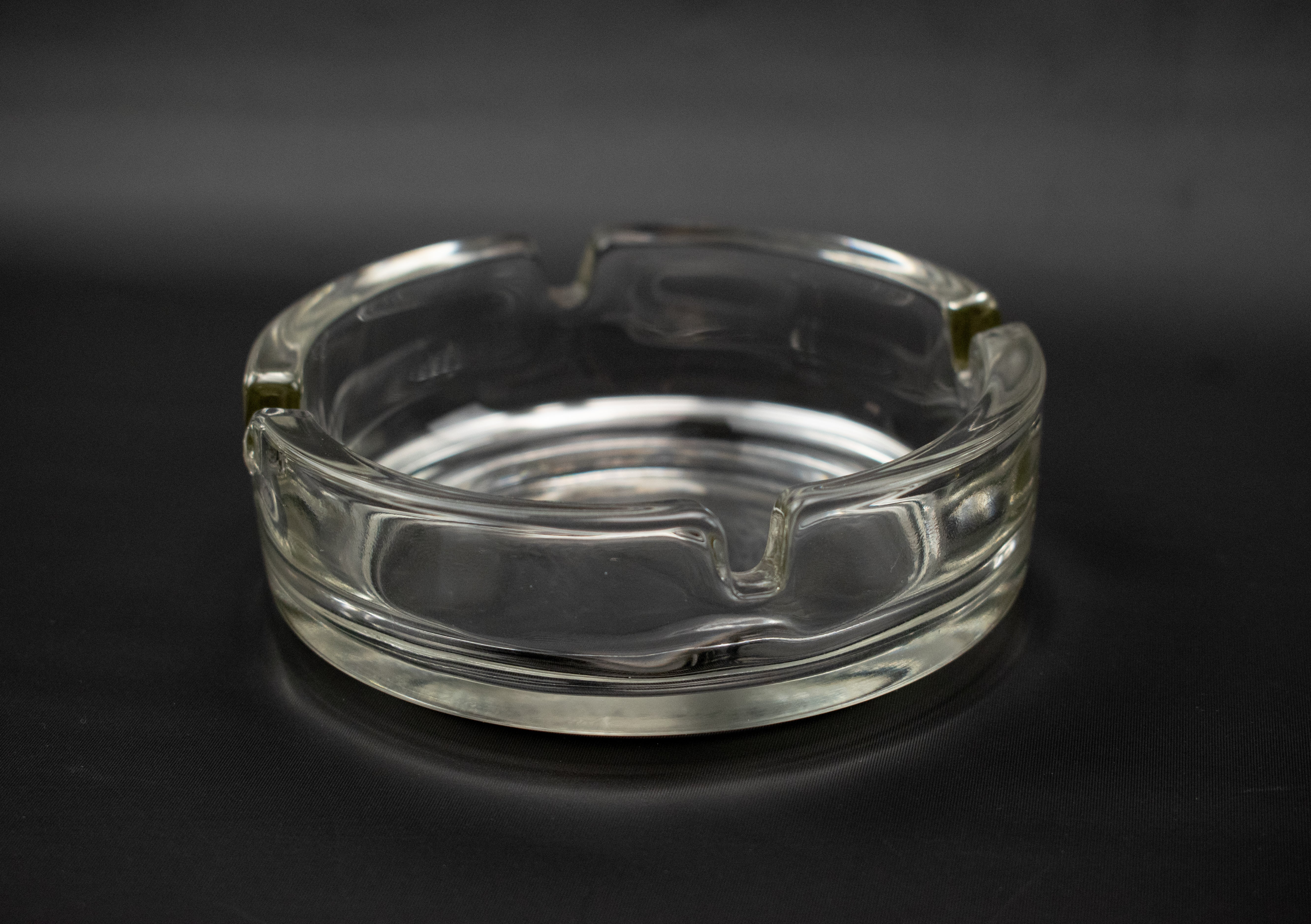 Vintage Ashtray Clear Glass Used Ashtray 4 inch Small