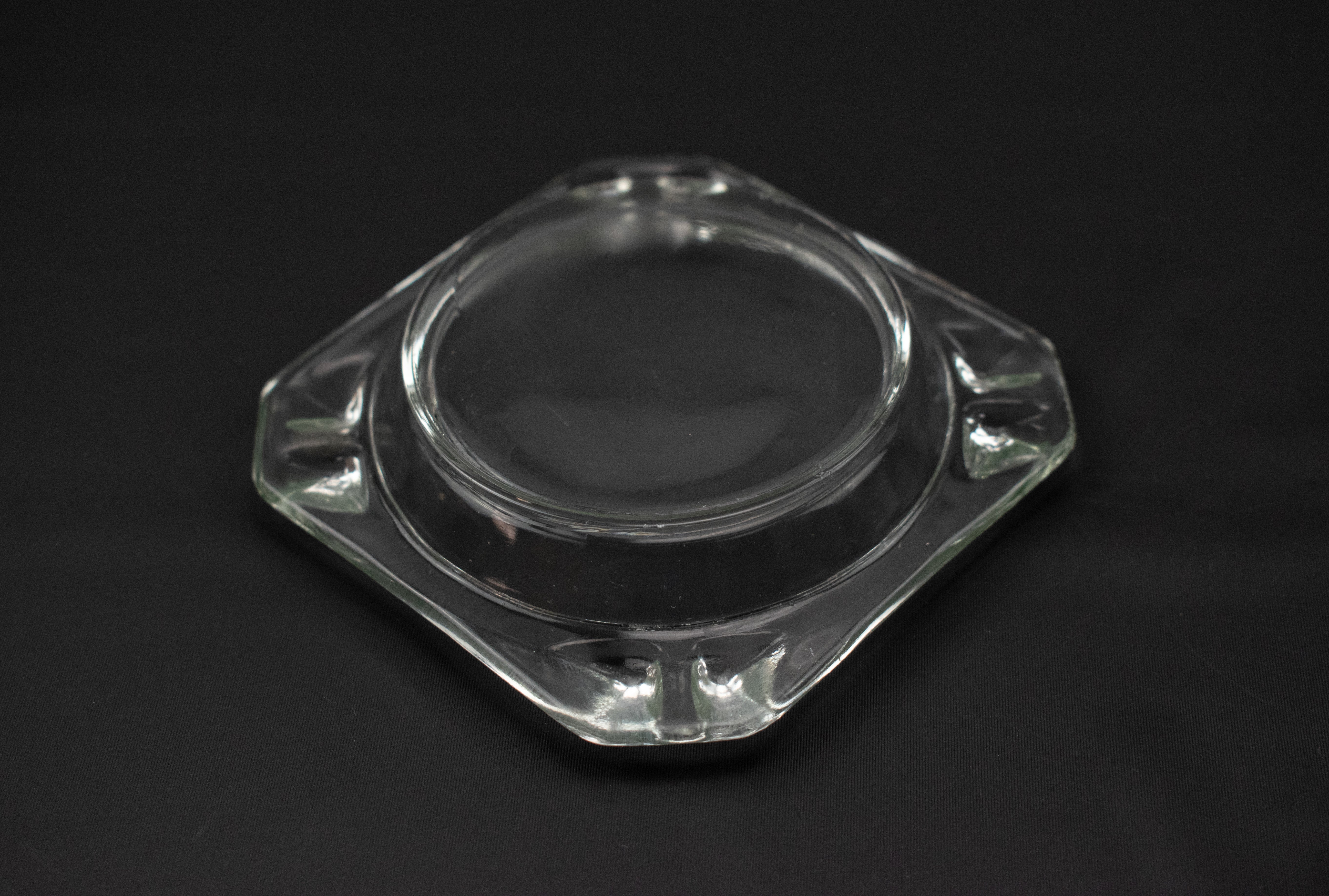 Ashtray Small Used 3 1/2inch Vintage Glass Tiny Ashtray Bar Table IN THE SINK