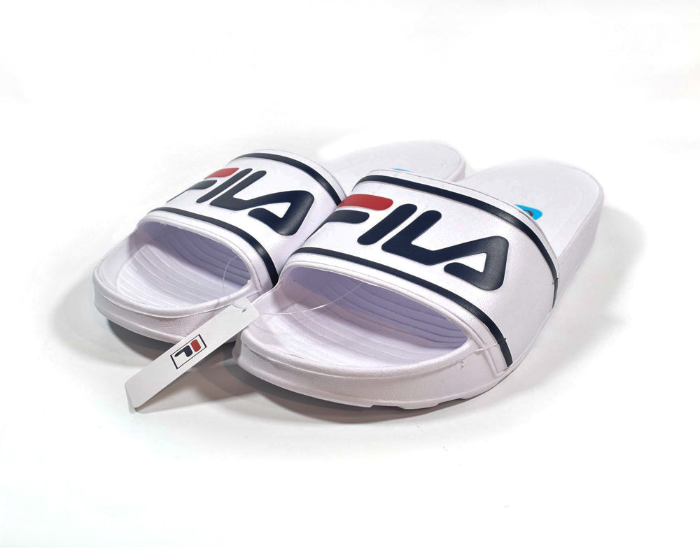 Fila Mens Size 10 Slides Authentic NEW Mens WHITE ! Slider Drifter