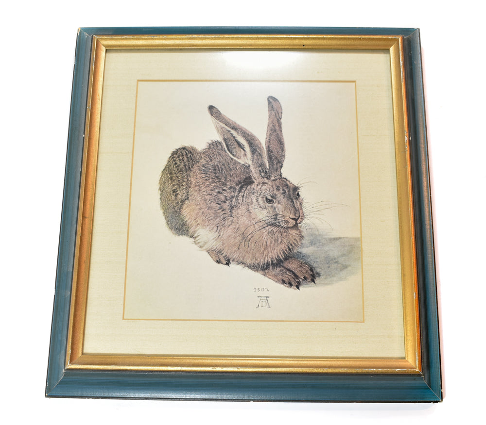 Albrecht Durer Vintage Framed Durer Hare The Rabbit 1502 Mid Century Repo