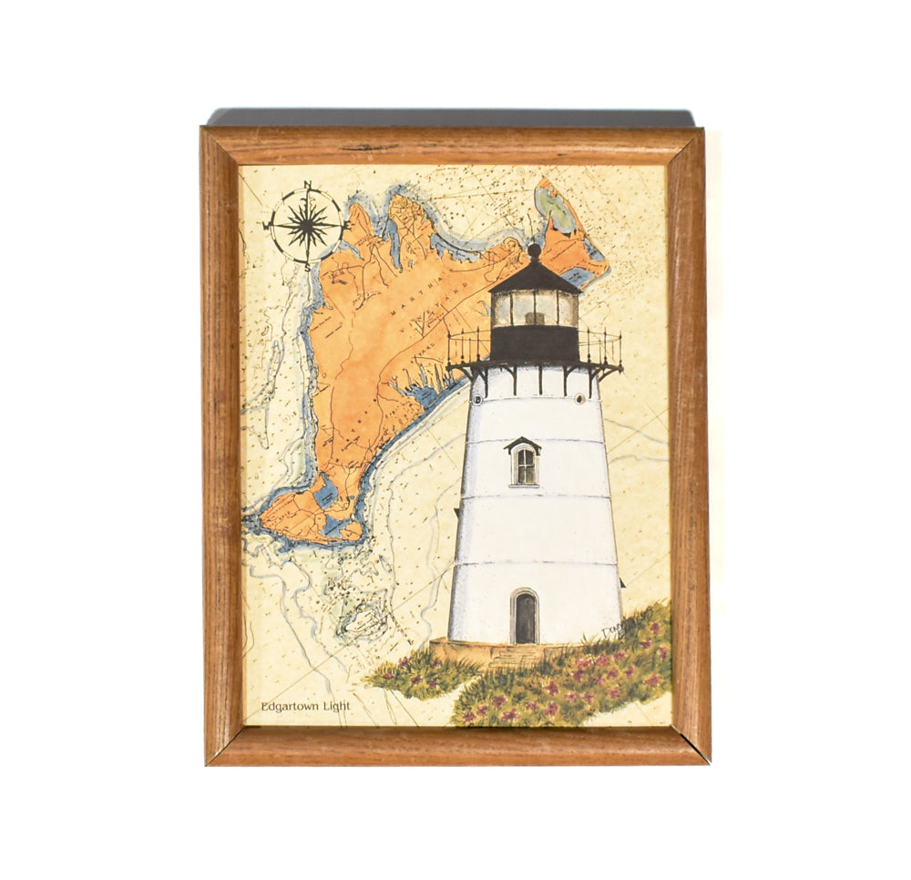 Great American Lighthouses By Donna Elias 1992 Framed Artwork 9x12