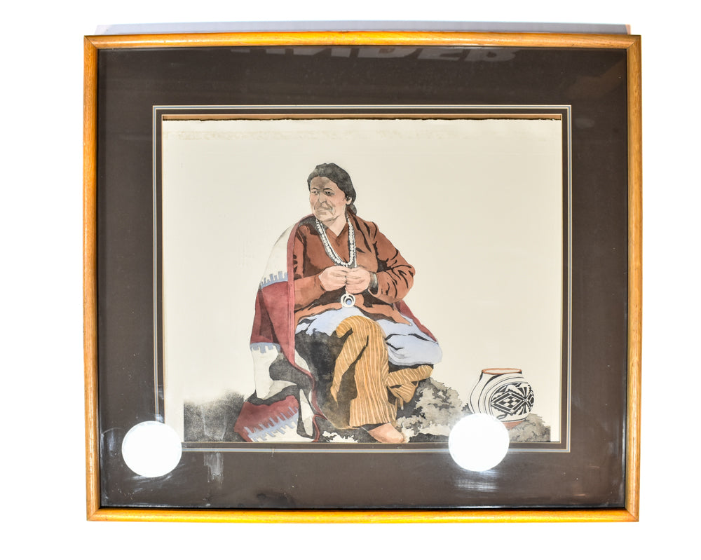 Native American Woman Large Framed 32x28