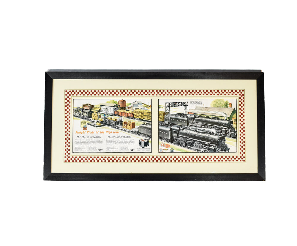 Freight Kings of the High Iron Train Set Vintage Catalog Price Sheet Art Train Framed Decor