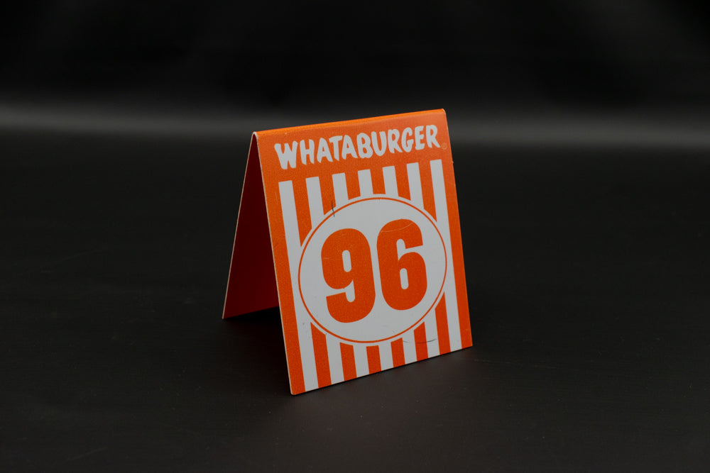 Whataburger Table Tent Number 96 Orange Used Restaurant Collectible