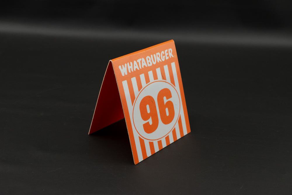 Whataburger Table Tent Number 96 Orange Used Restaurant Collectible