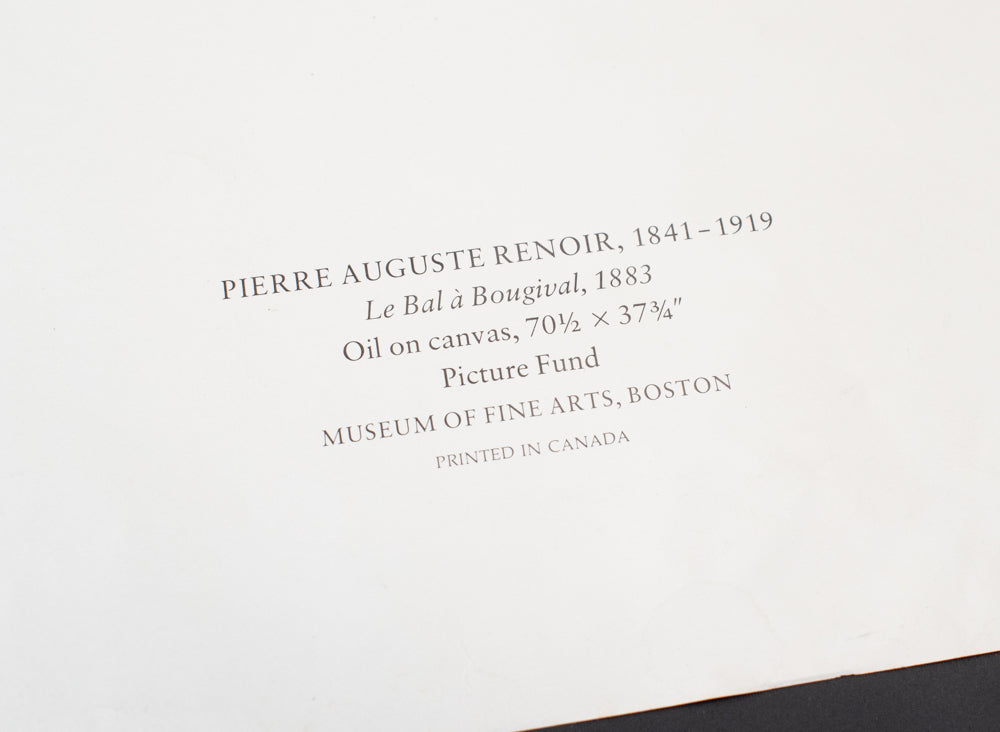 Pierre Auguste Renoir Le Bal a Bougival 1884-1919 Framed Museum of Fine Arts Boston