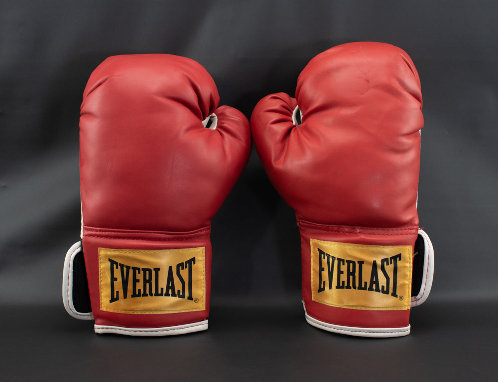 Red Everlast Boxing Gloves Used Adult Heavy Bag Gloves