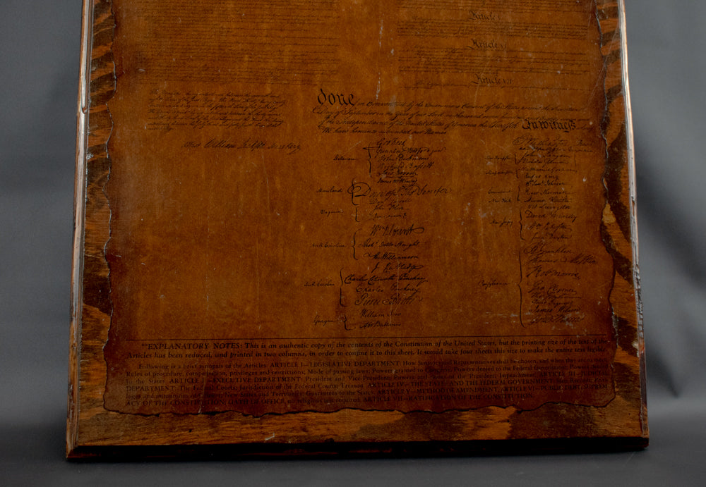 Declaration of Independence Authentic Copy 22x14in Sealed Print in Wood