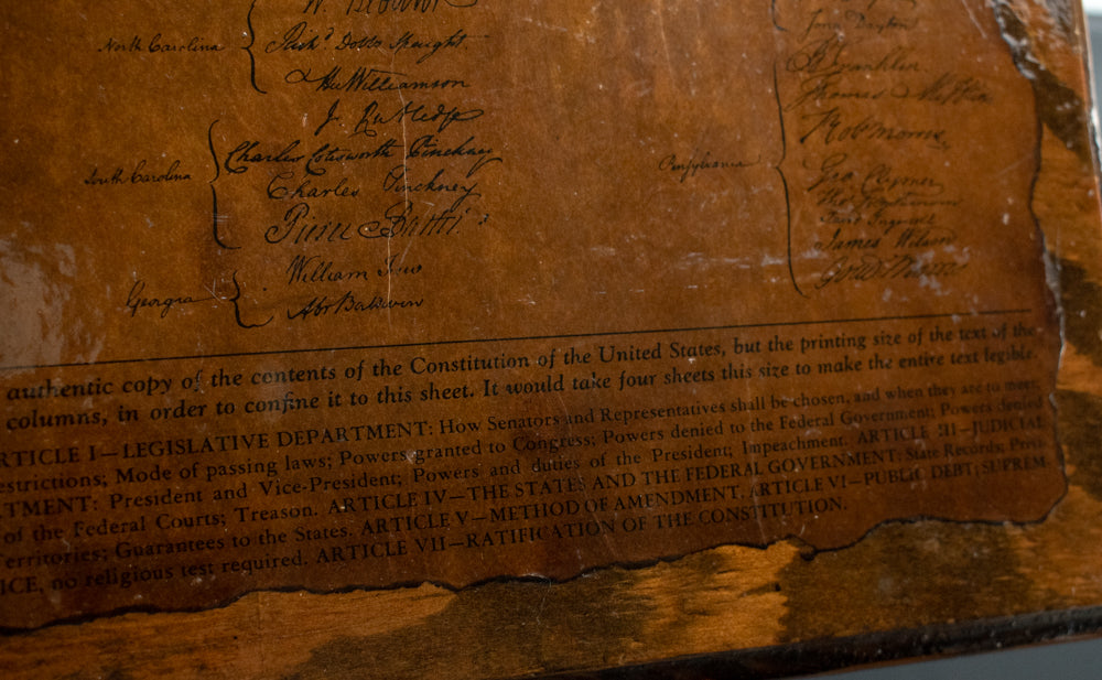 Declaration of Independence Authentic Copy 22x14in Sealed Print in Wood