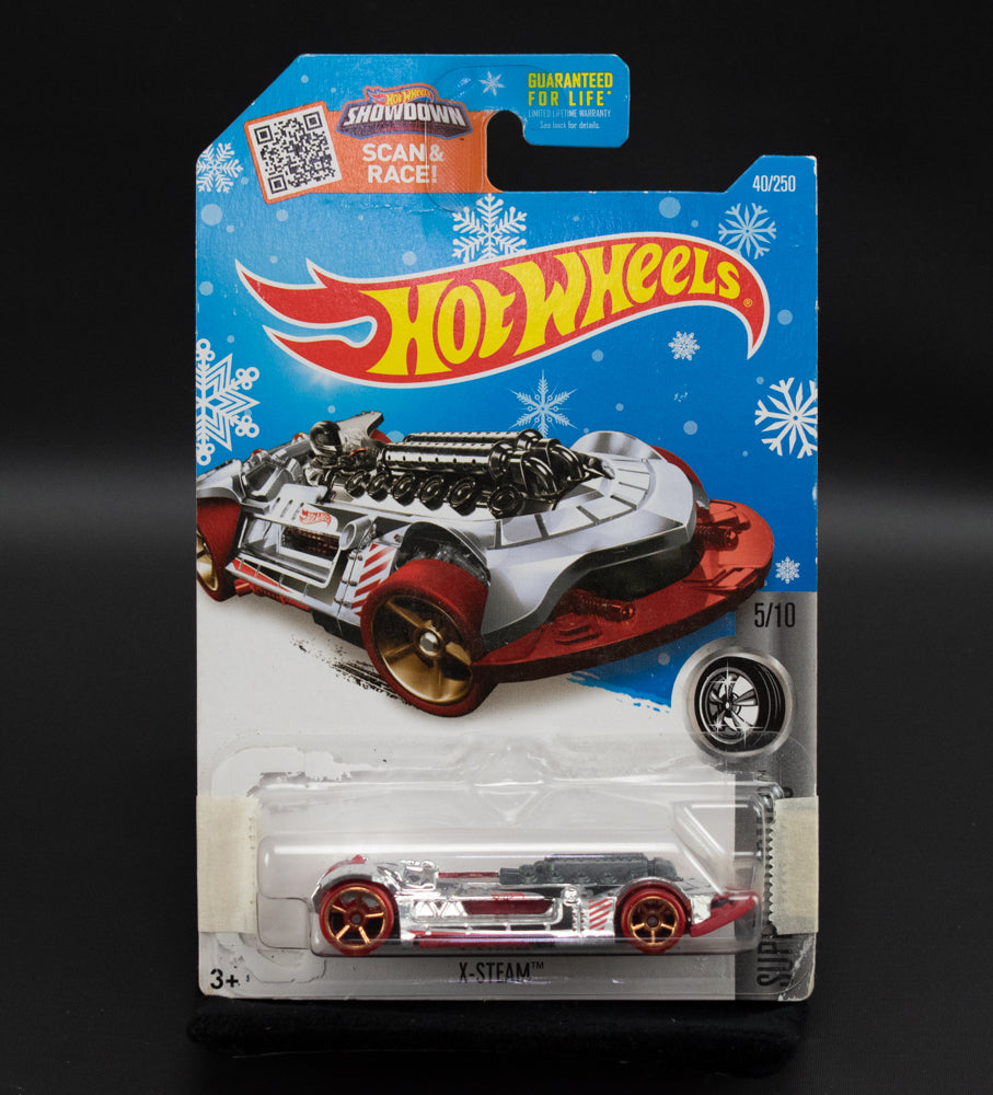 Hot Wheels Car Silver X Steam 5 of 10 Mattel 2015 Super Chromes