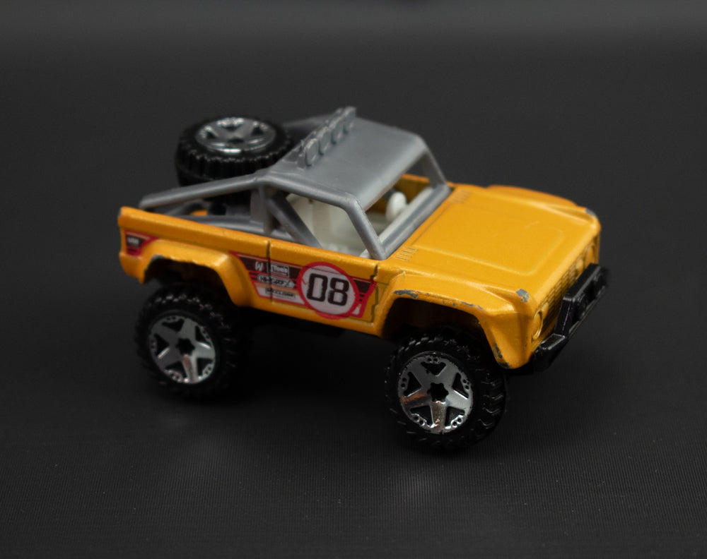 Hot Wheels Yellow Custom Ford Bronco Die Cast Car Used