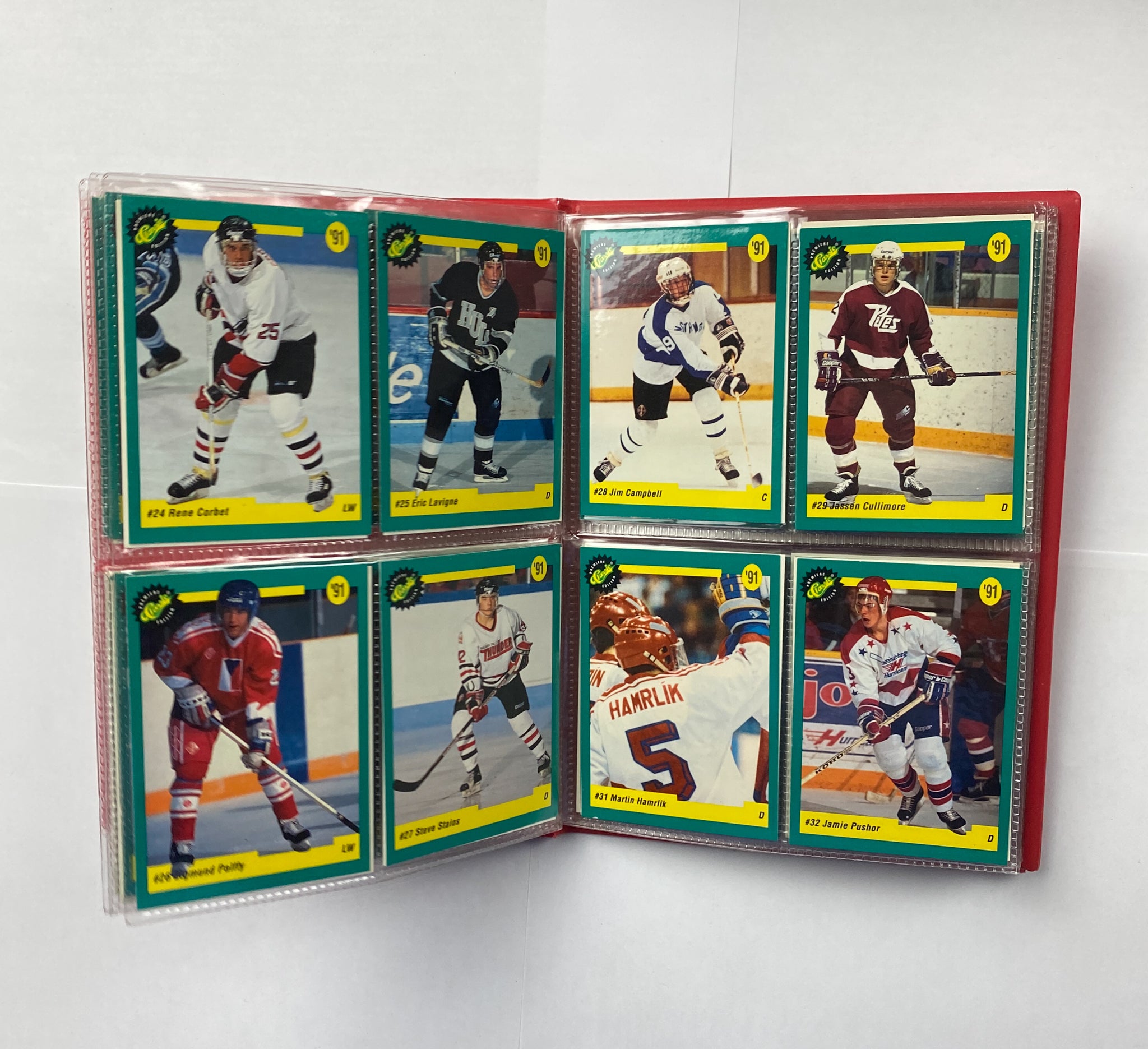 NHL Classic Red Hockey Card Book 51 Hockey Cards Eric Lindros Premier Rookie Flyers 1991