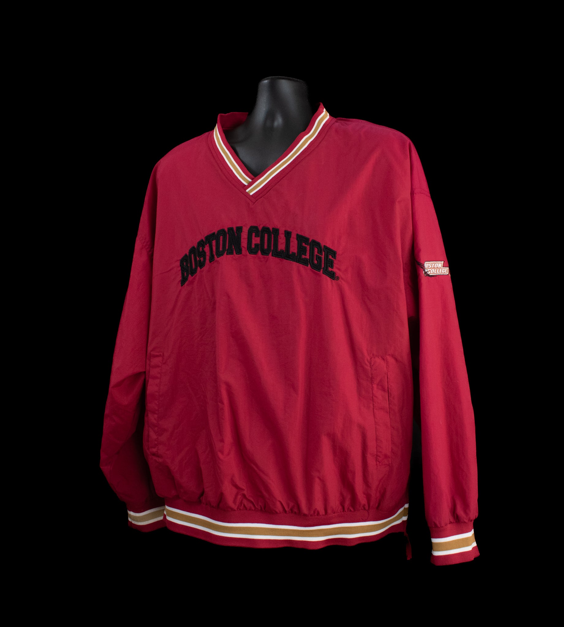 Boston College Mens Pull Over Windbreaker Authentic XL Red Genuine Stuff Vintage