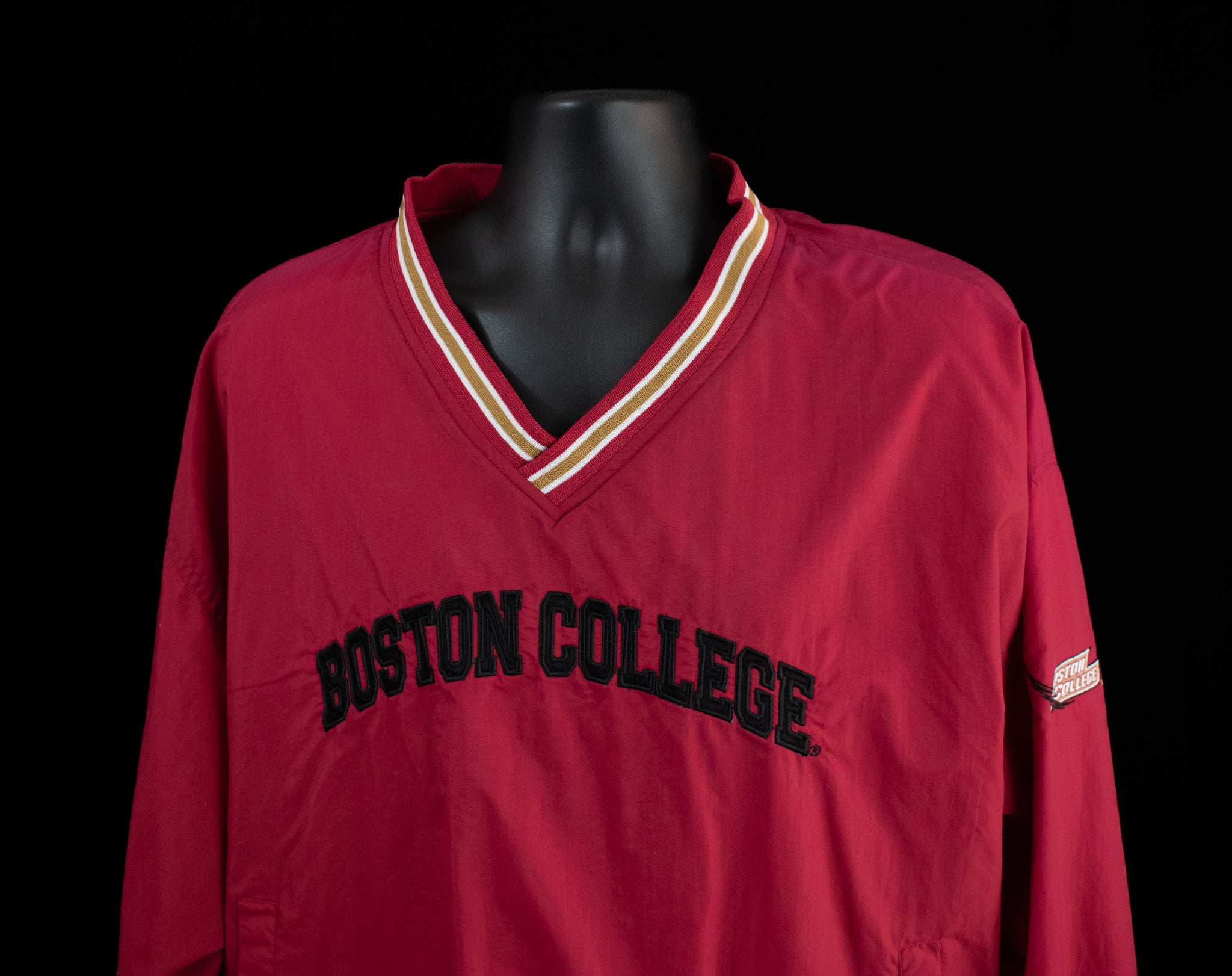 Boston College Mens Pull Over Windbreaker Authentic XL Red Genuine Stuff Vintage