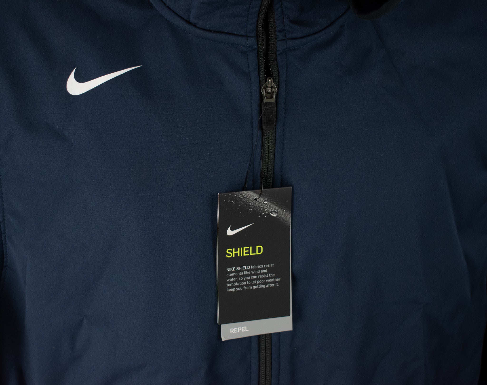 Nike Outdoor Sports Navy Blue Shield Repel Jacket Soft Shell Parka Medium Long