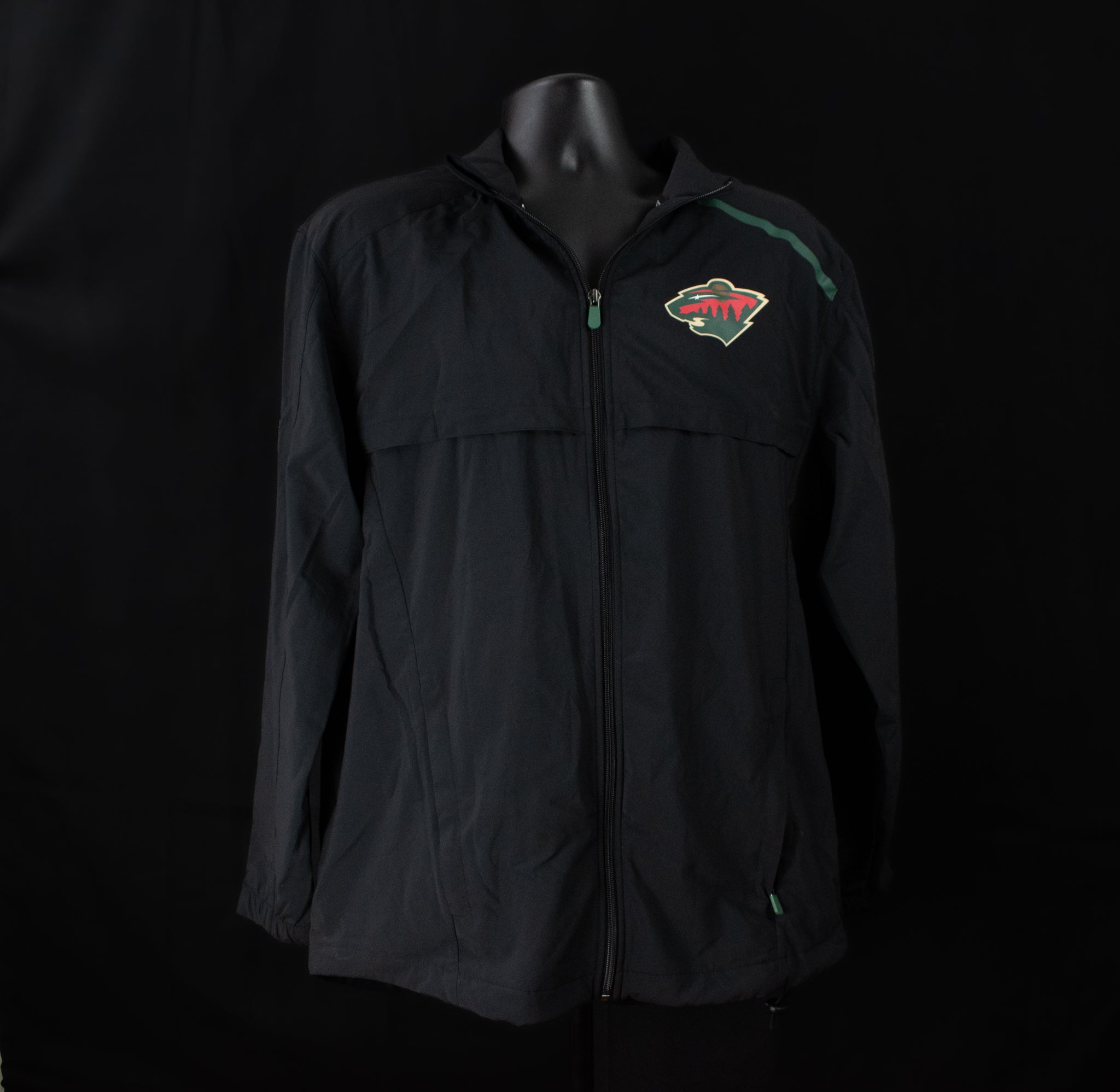 Minnesota Wild Hockey Jacket Medium Fanatics NEW Black Wind Breaker Fanatics Adult