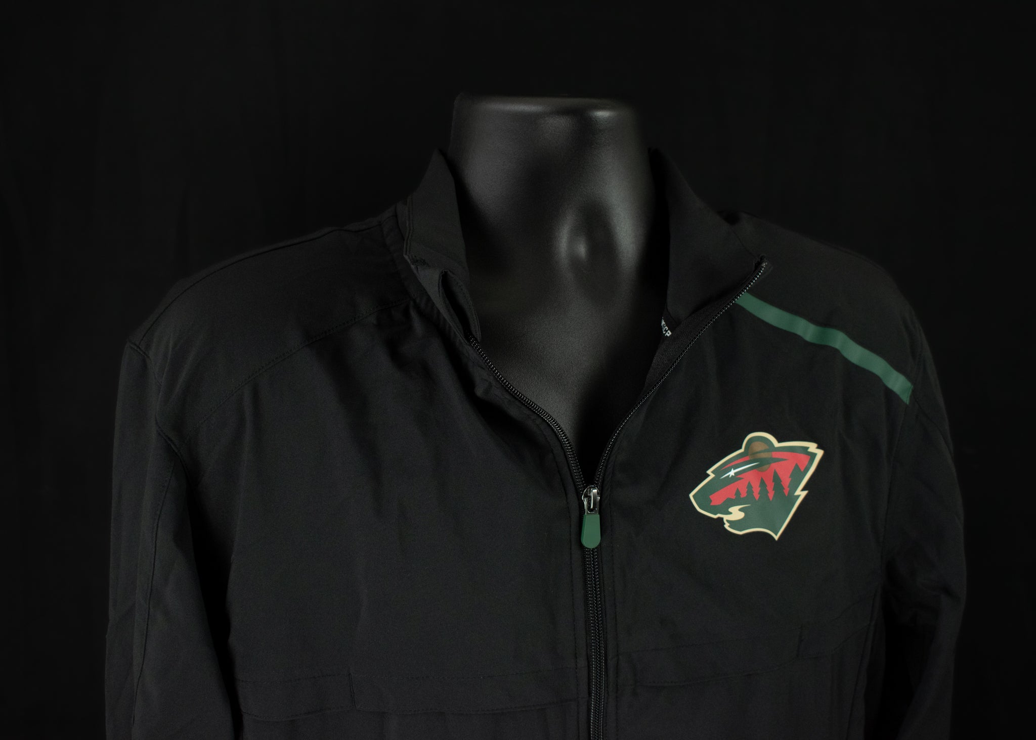 Minnesota Wild Hockey Jacket Medium Fanatics NEW Black Wind Breaker Fanatics Adult