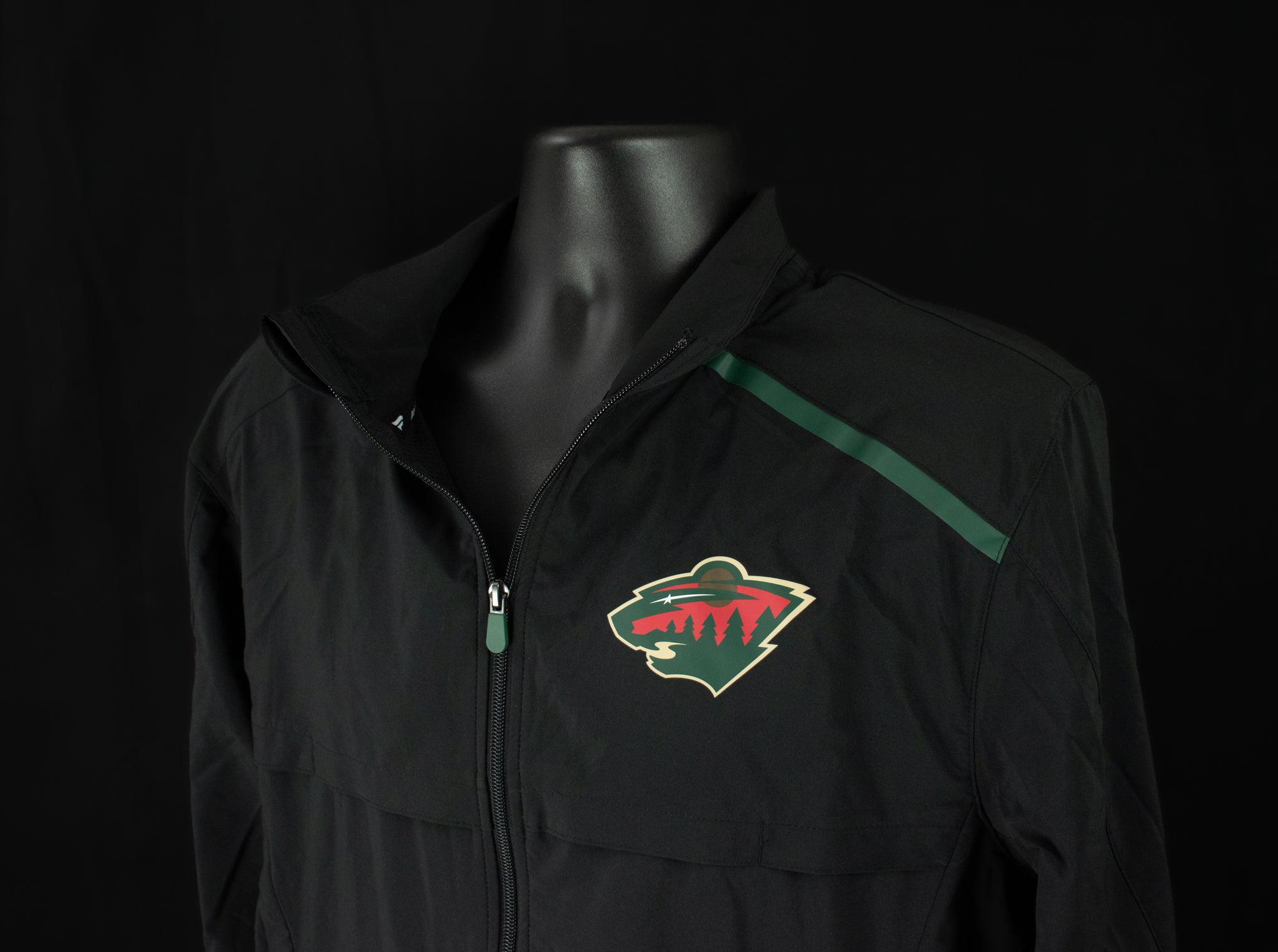 Minnesota Wild Hockey Jacket Medium Fanatics NEW Black Wind Breaker Fanatics Adult