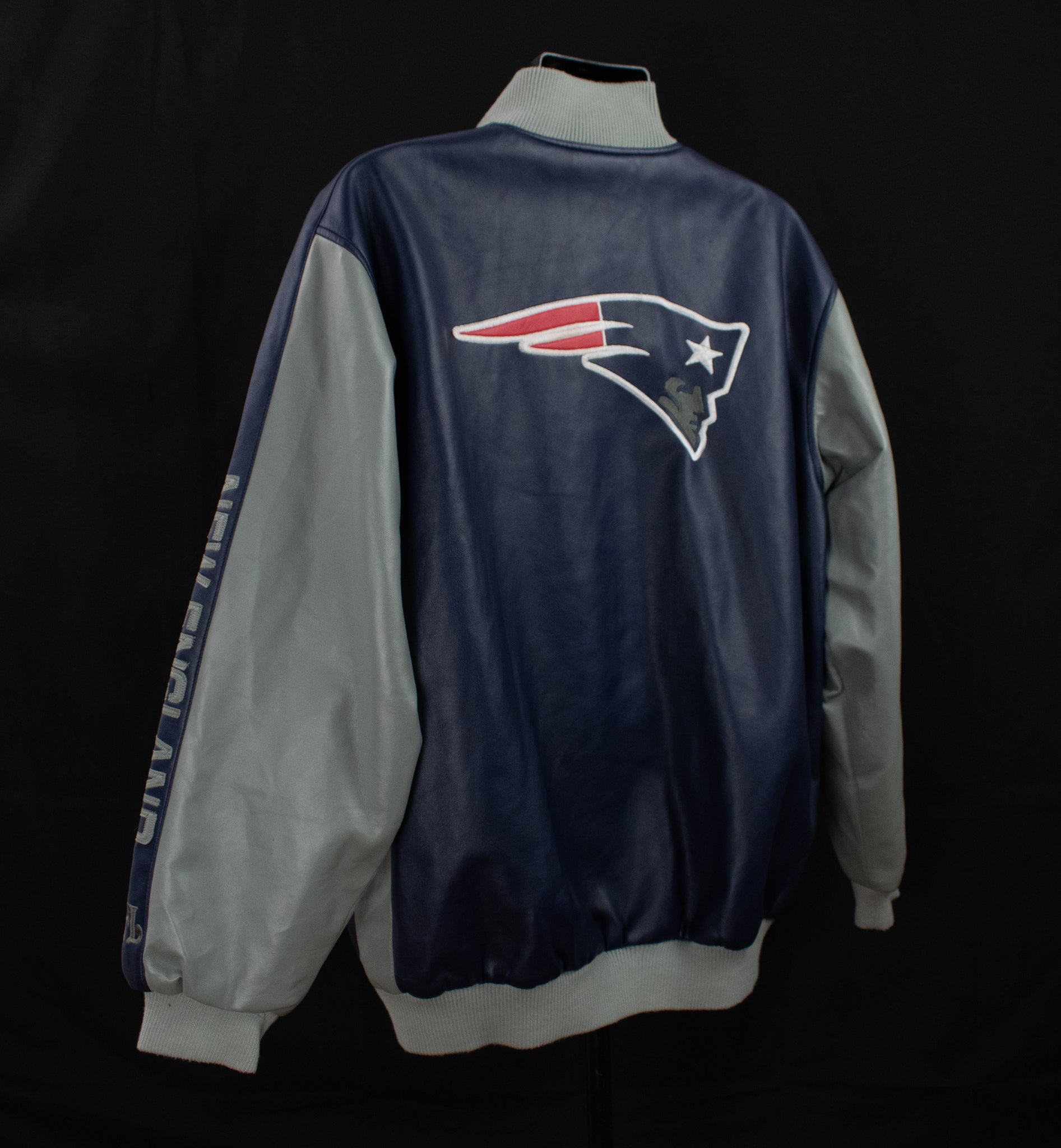 New England Patriots Mens leather Jacket Medium Authentic NFL Football Coat