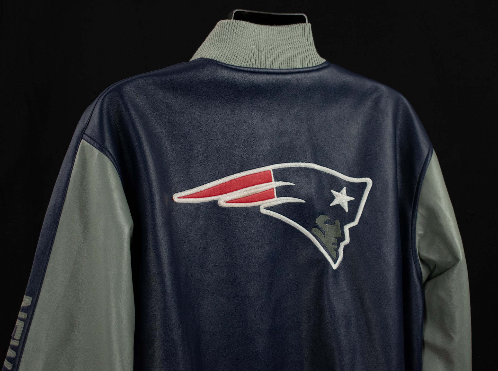 New England Patriots Mens leather Jacket Medium Authentic NFL Football Coat