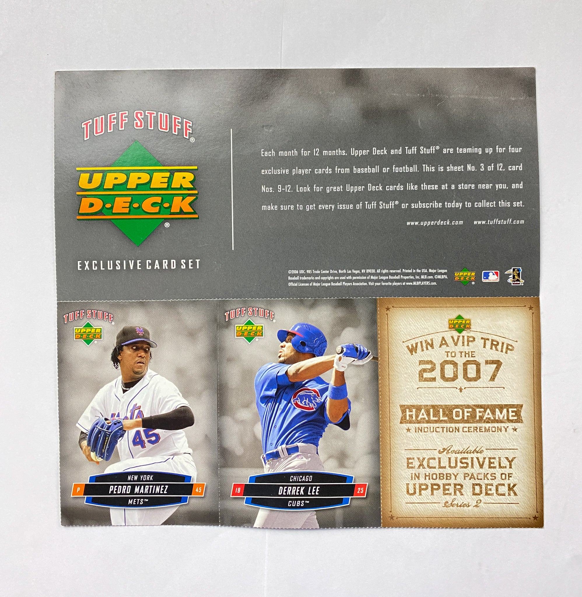 Upper Deck Tuff Stuff 2006 Upper Deck Tuff Stuff Pannel Pedro Martinez Derrek Lee Cubs