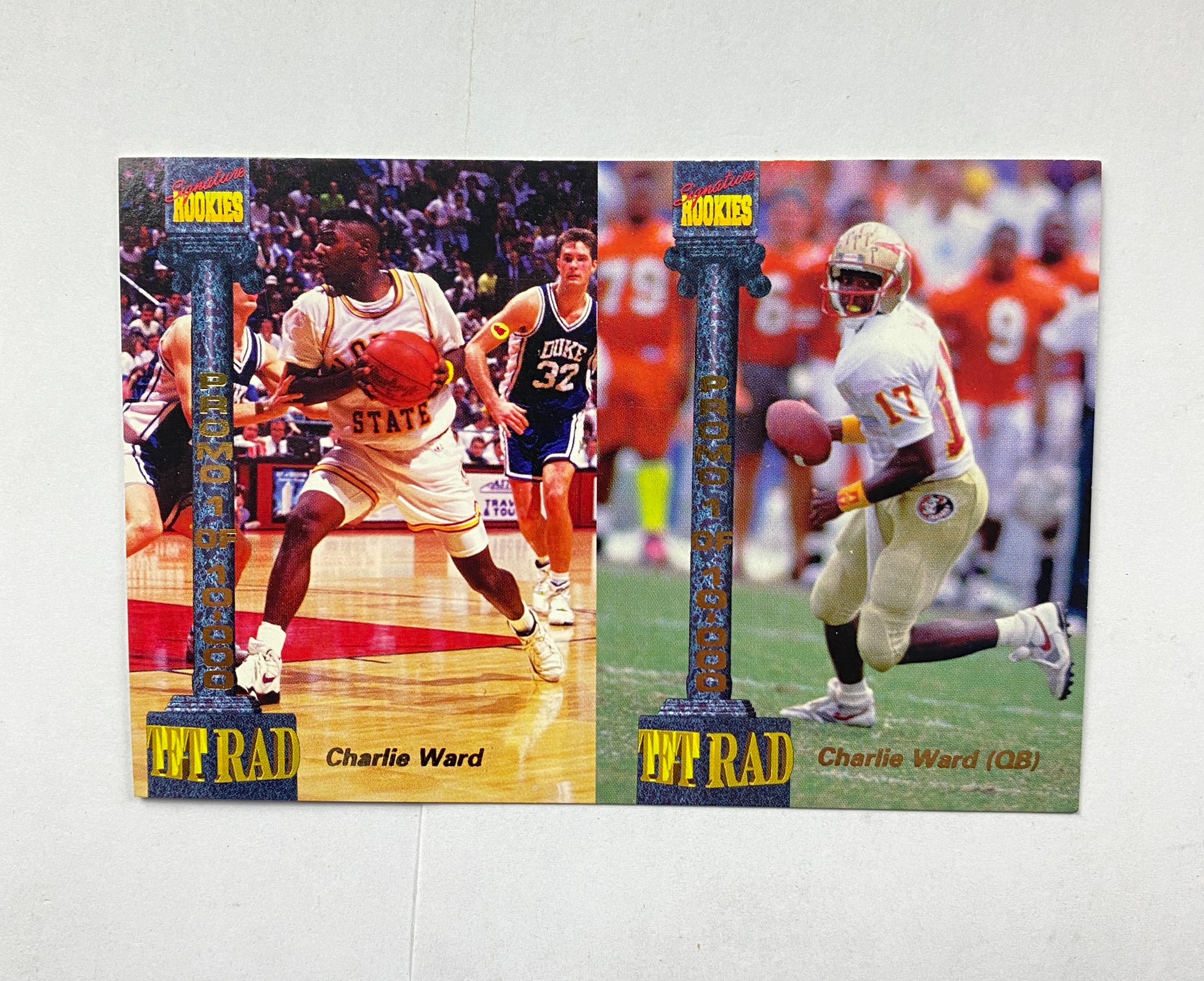 CHARLIE WARD 1994 SIGNATURE ROOKIES FOOTBALL UNCUT TET RAD