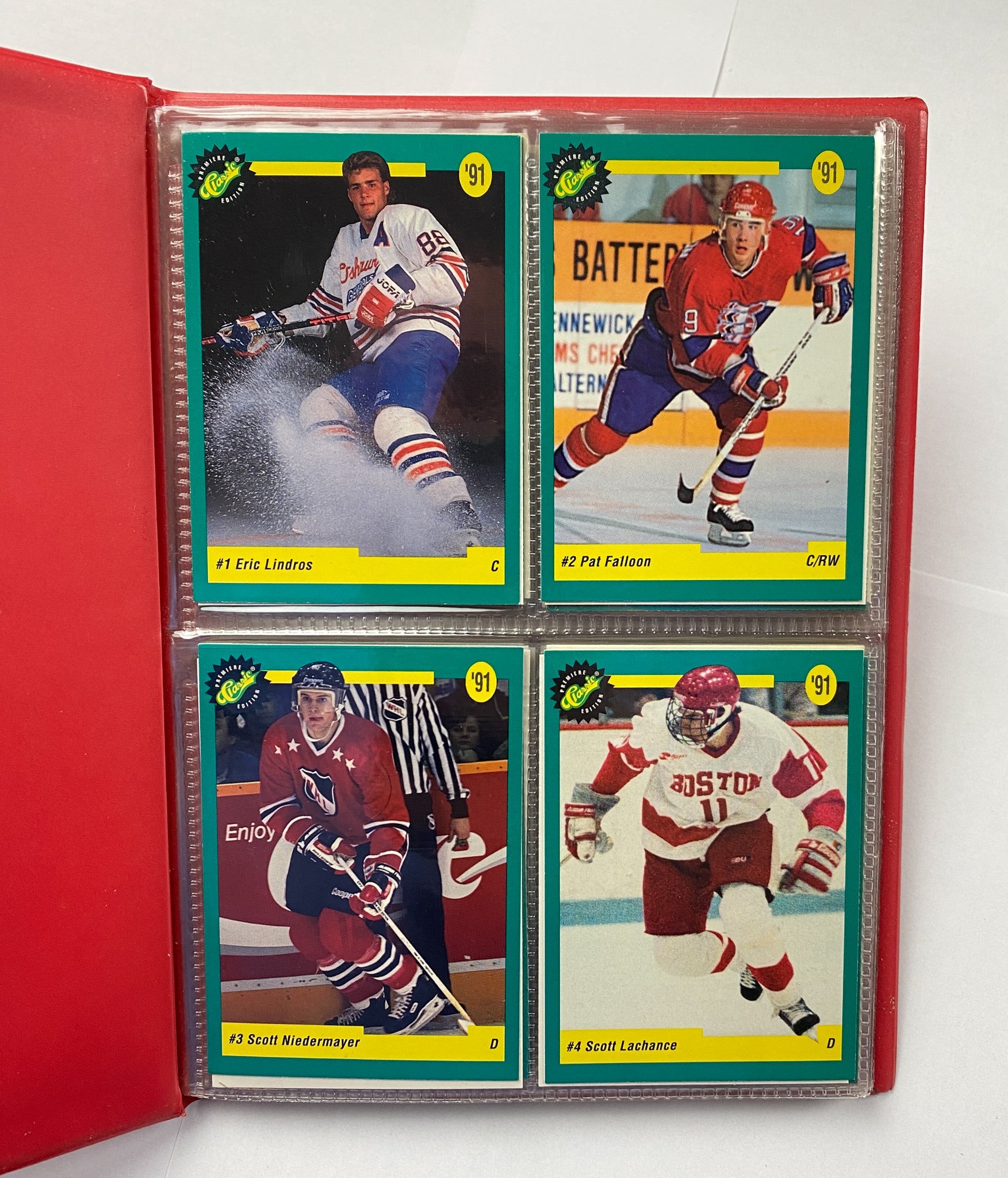 NHL Classic Red Hockey Card Book 51 Hockey Cards Eric Lindros Premier Rookie Flyers 1991