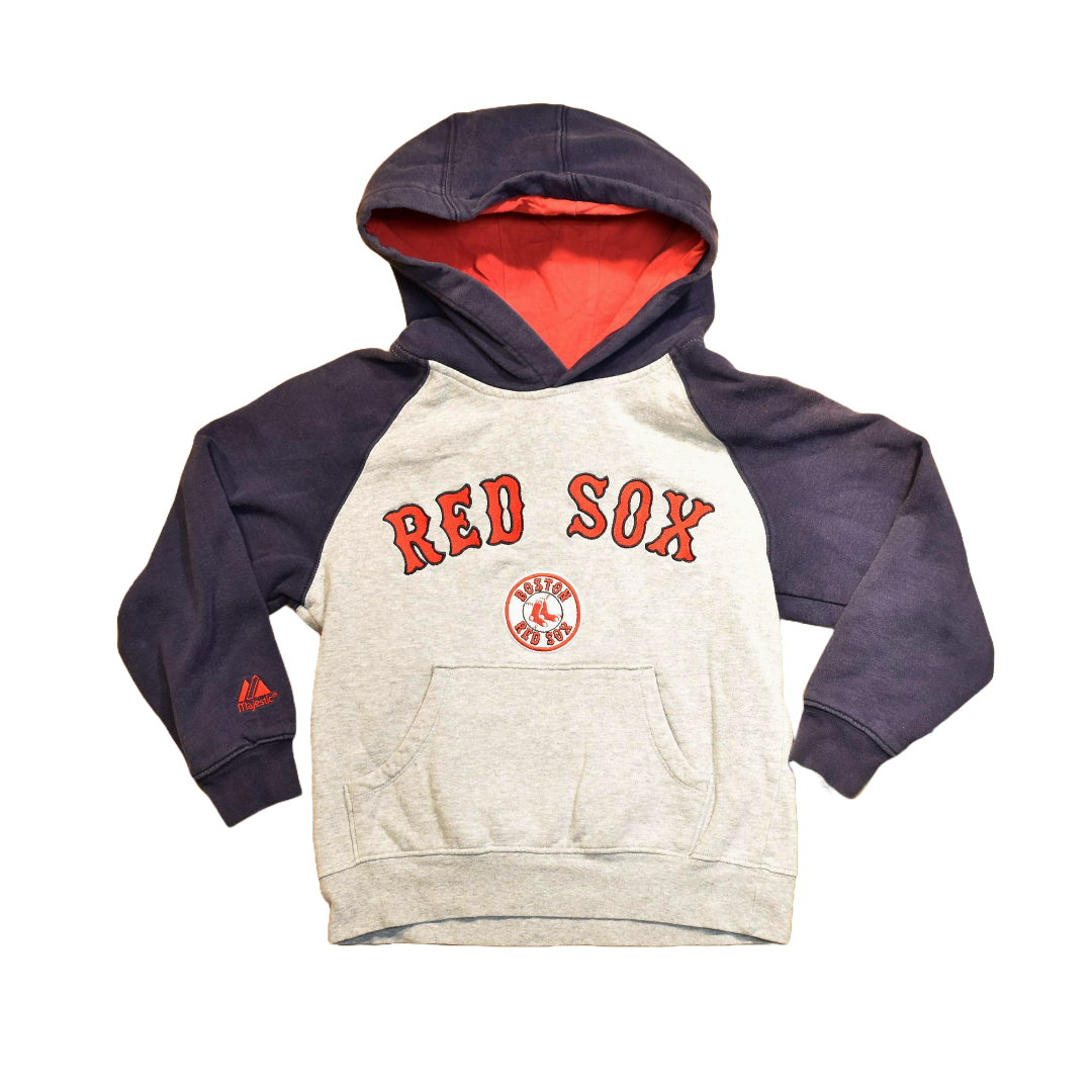 Boston Red Sox MLB Baseball Sweatshirt Kids Youth Blue Gray Boys Pullover Size 8 Used