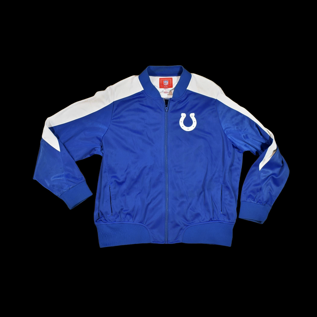 Colts Football Lightweights Female Jacket For Her NFL Authentic Zip-Up Blue Coat Large