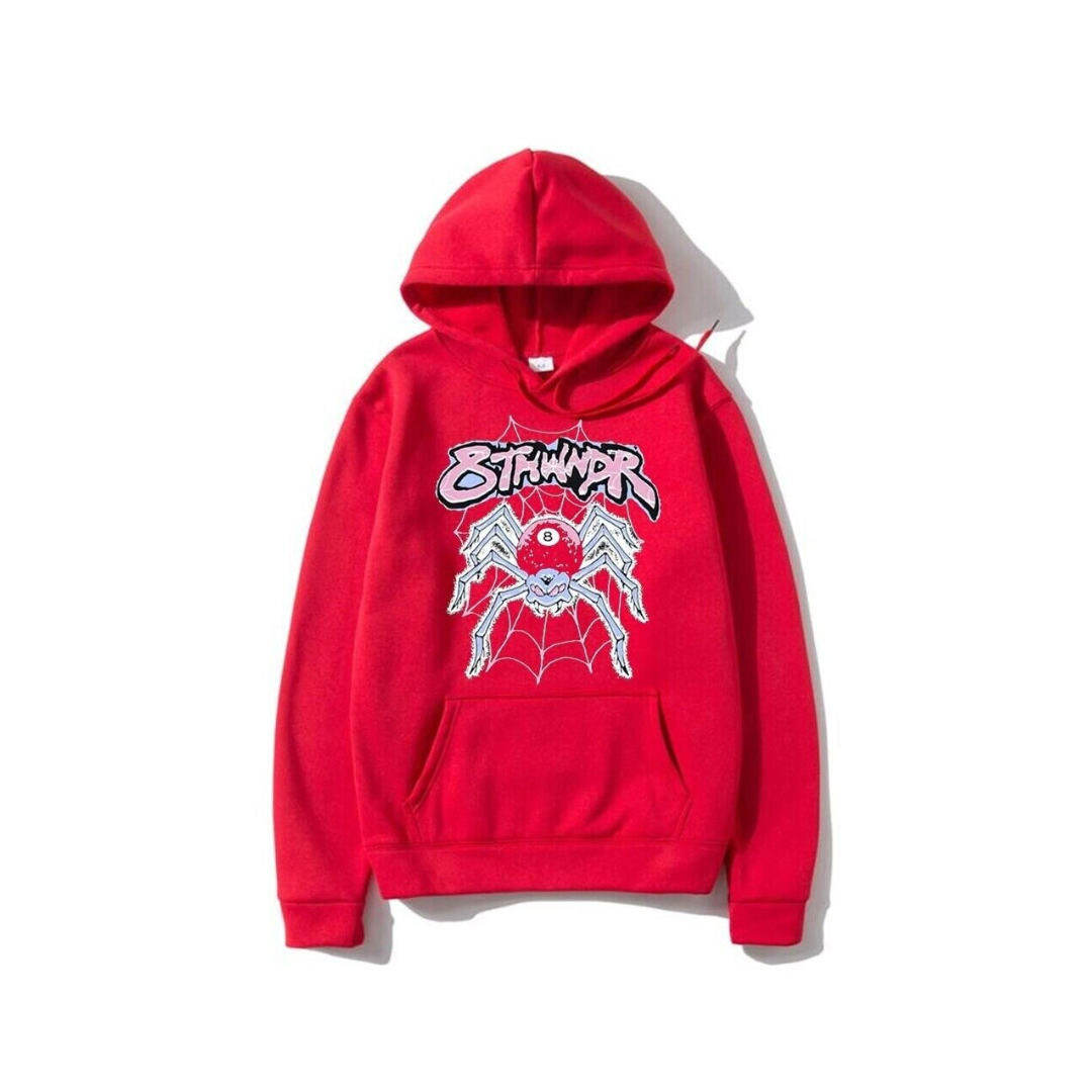 Sp5der Angel Number Spider Web Hoodie Fleece Hoodie Streetwear Mens Small Red