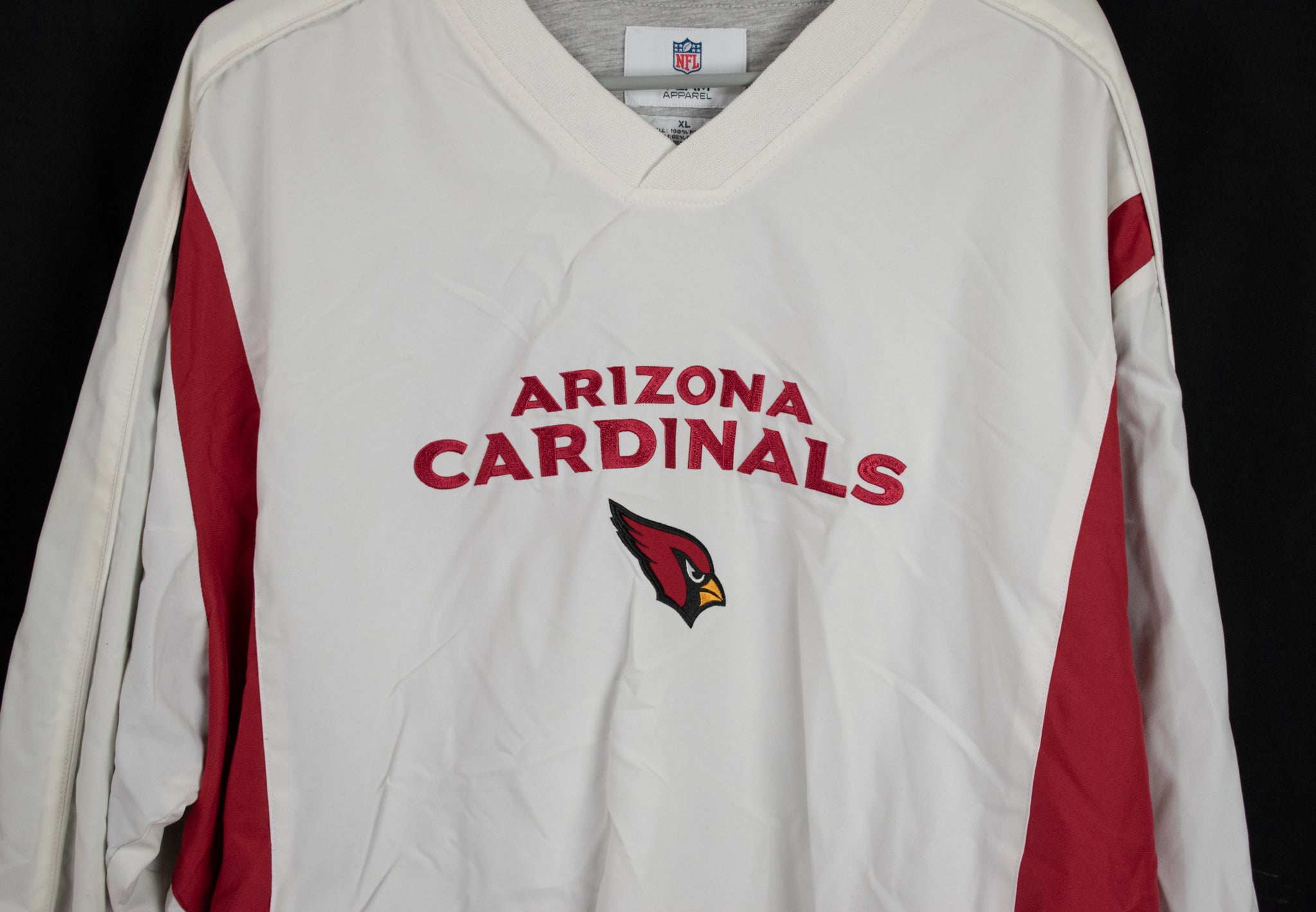 Arizona Cardinals Pullover X-Large Adult Windbreaker White NFL Football Team Apparel Jacket