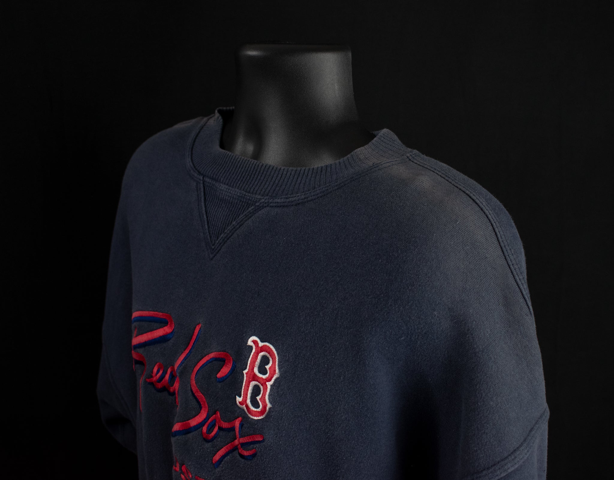 Vintage Boston Red Sox Adult Pullover MLB Baseball Large Sweater Crable Sportswear Blue