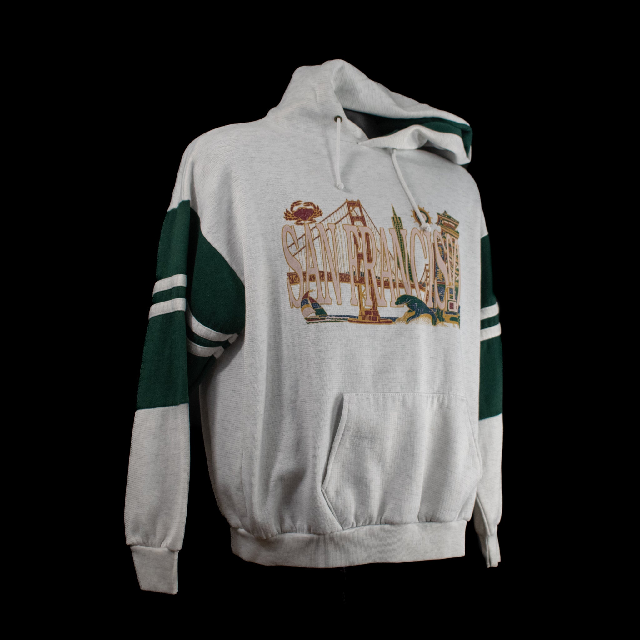 San Francisco Sweatshirt Authentic Hoodie Vintage White Green Sweater SF California Large Female